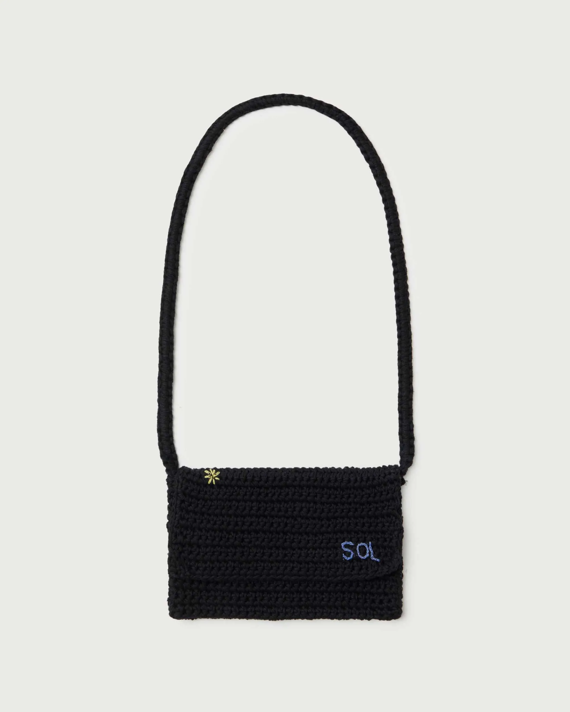 Mini bolso navy crochet tejido a mano sold by Thinking Mu