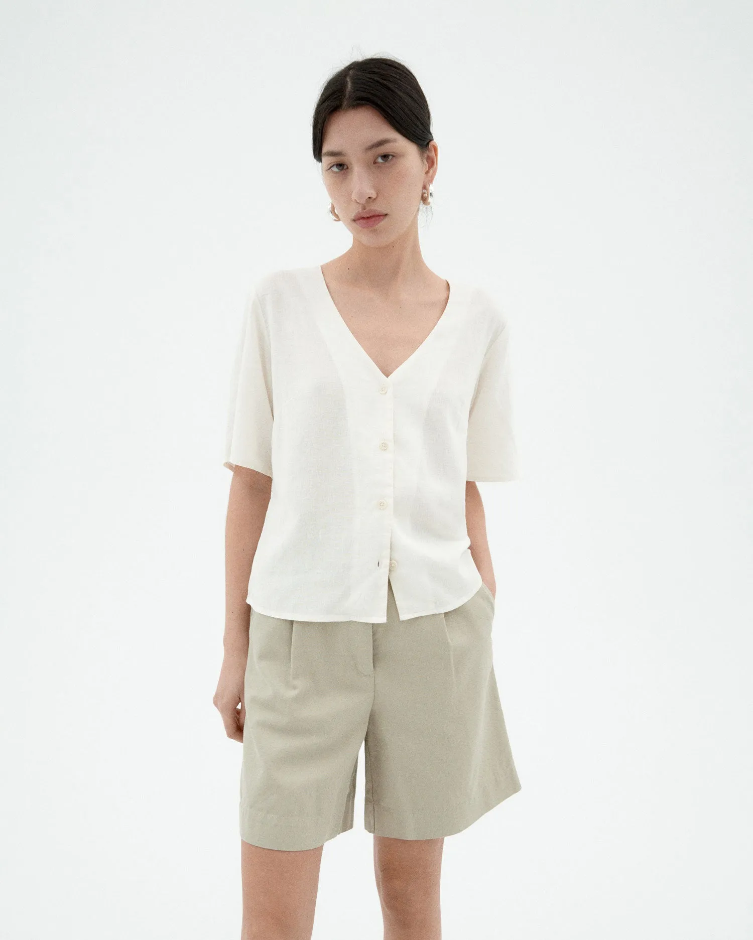 Blusa blanca hemp Libelula sold by Thinking Mu