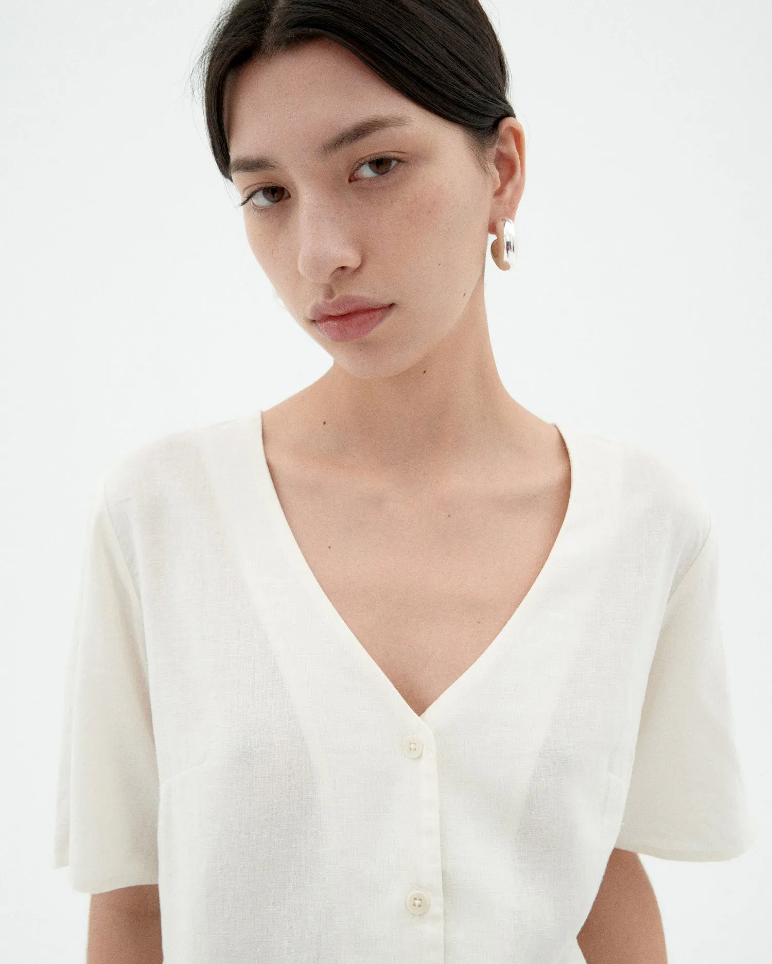 Blusa blanca hemp Libelula sold by Thinking Mu product image thumbnail 3