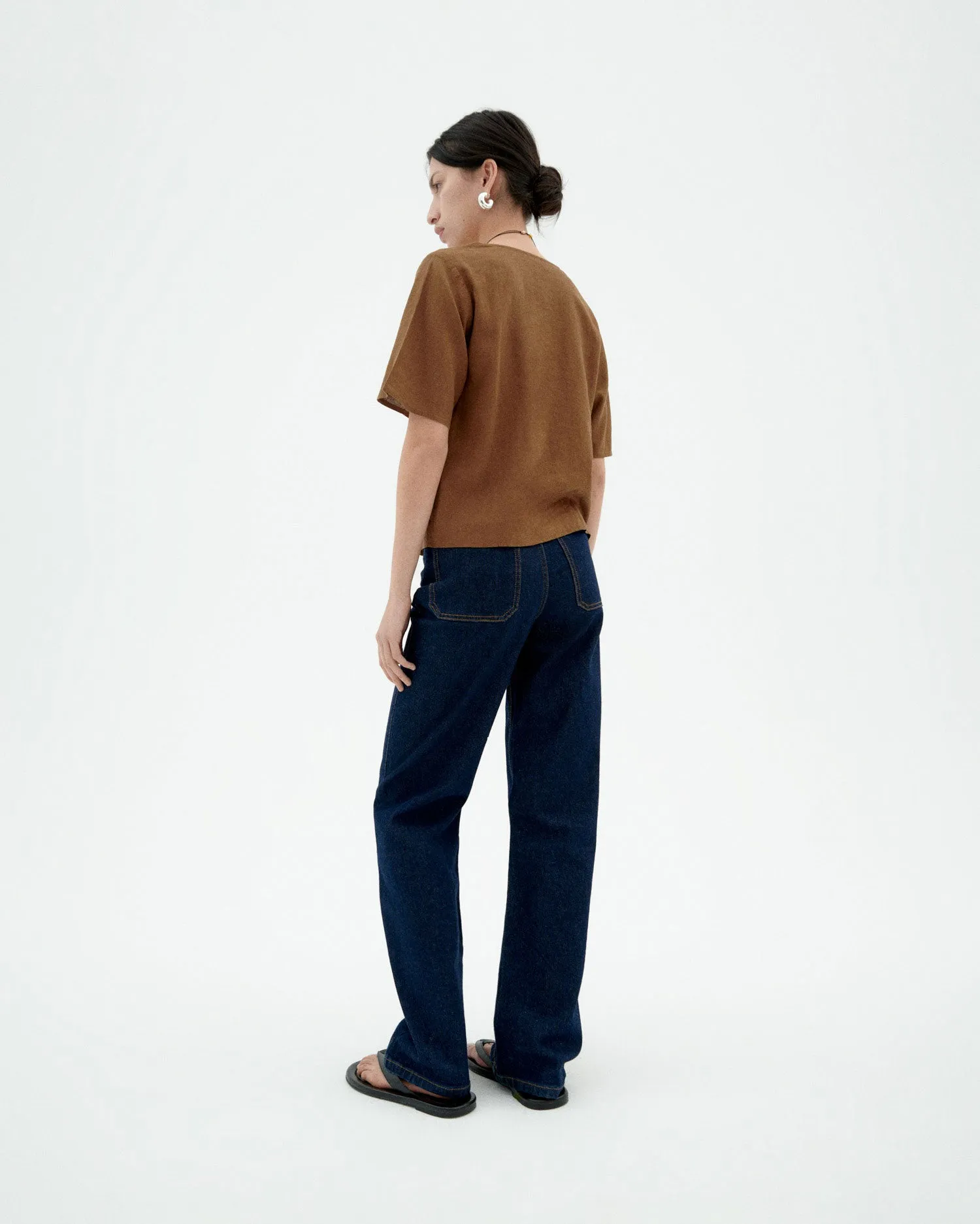 Blusa marrón hemp Libelula sold by Thinking Mu product image thumbnail 3