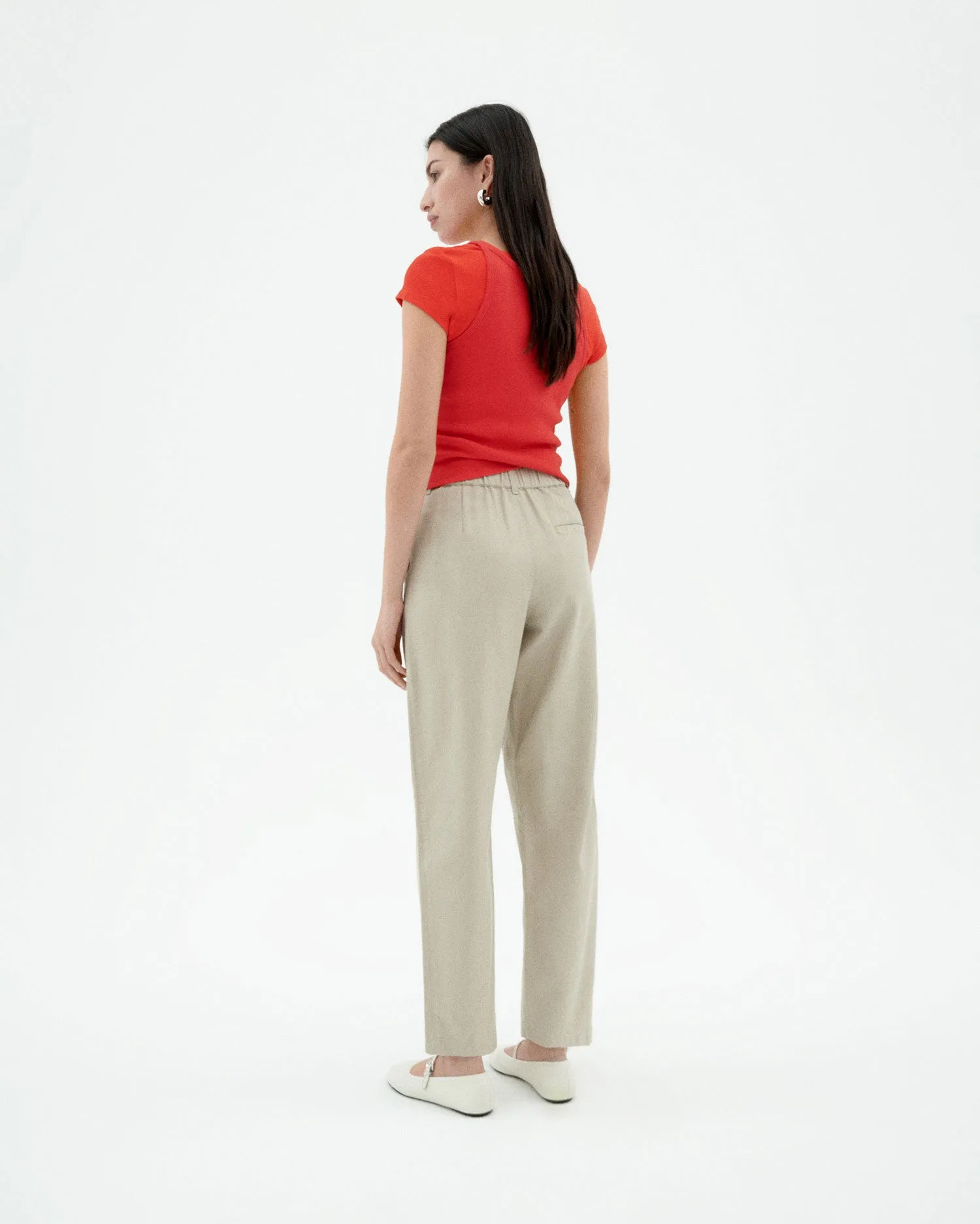 Pantalón carrot beige hemp Rina sold by Thinking Mu product image thumbnail 4