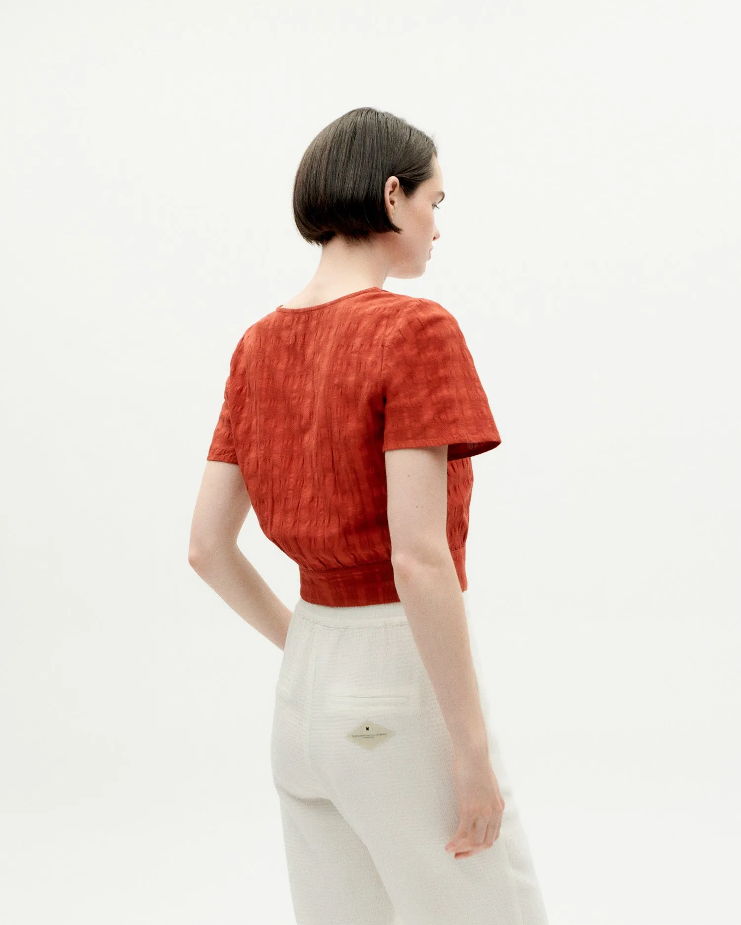 Blusa roja cuadrito Celina sold by Thinking Mu product image thumbnail 5