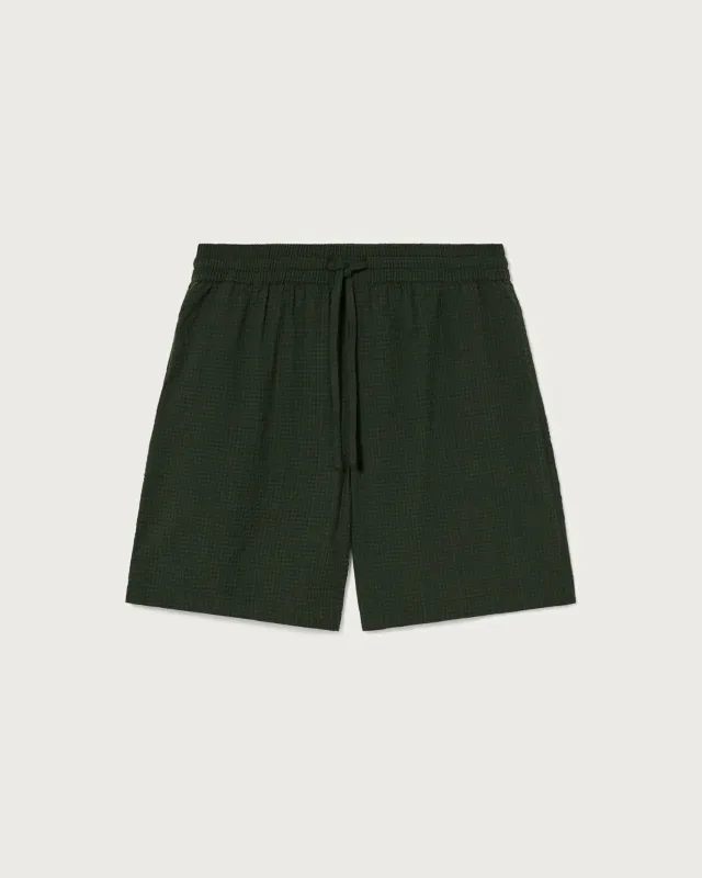 Bermuda verde seersucker checks Henry sold by Thinking Mu