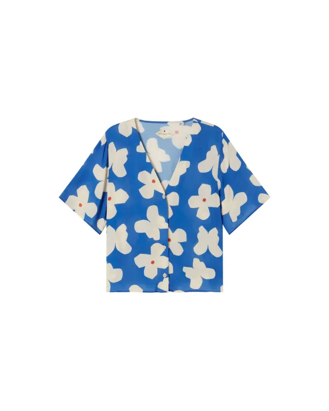 Blusa azul flores butterfly Libelula sold by Thinking Mu