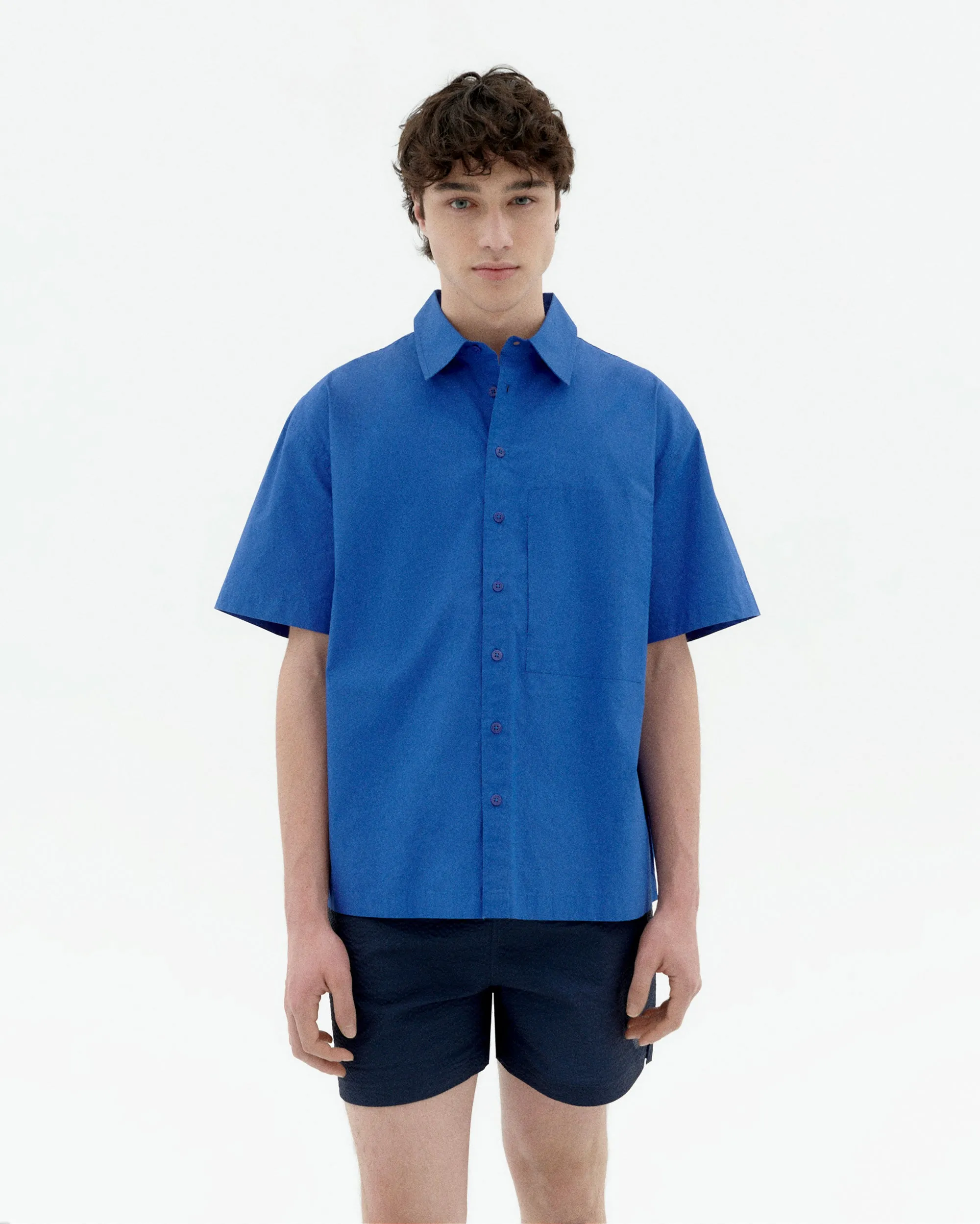 Camisa loose azul Kurt sold by Thinking Mu