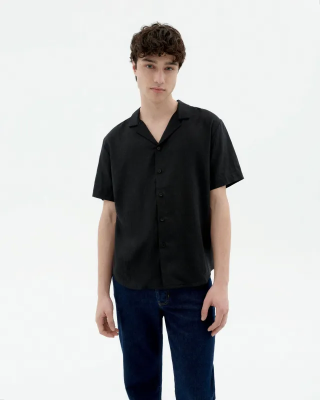 Camisa negra hemp Jules sold by Thinking Mu