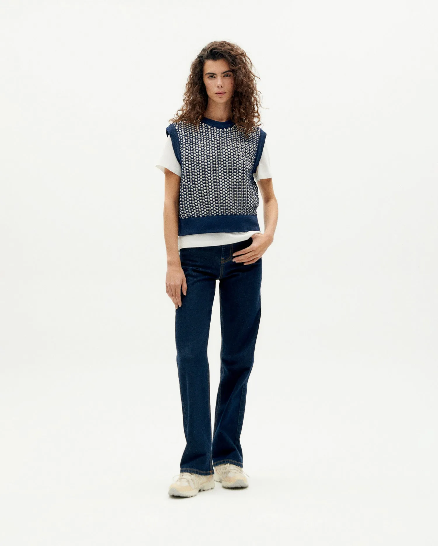 Chaleco azul punto Aria sold by Thinking Mu product image thumbnail 3