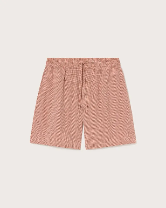 Bermuda seersucker vichy rojo Henry sold by Thinking Mu