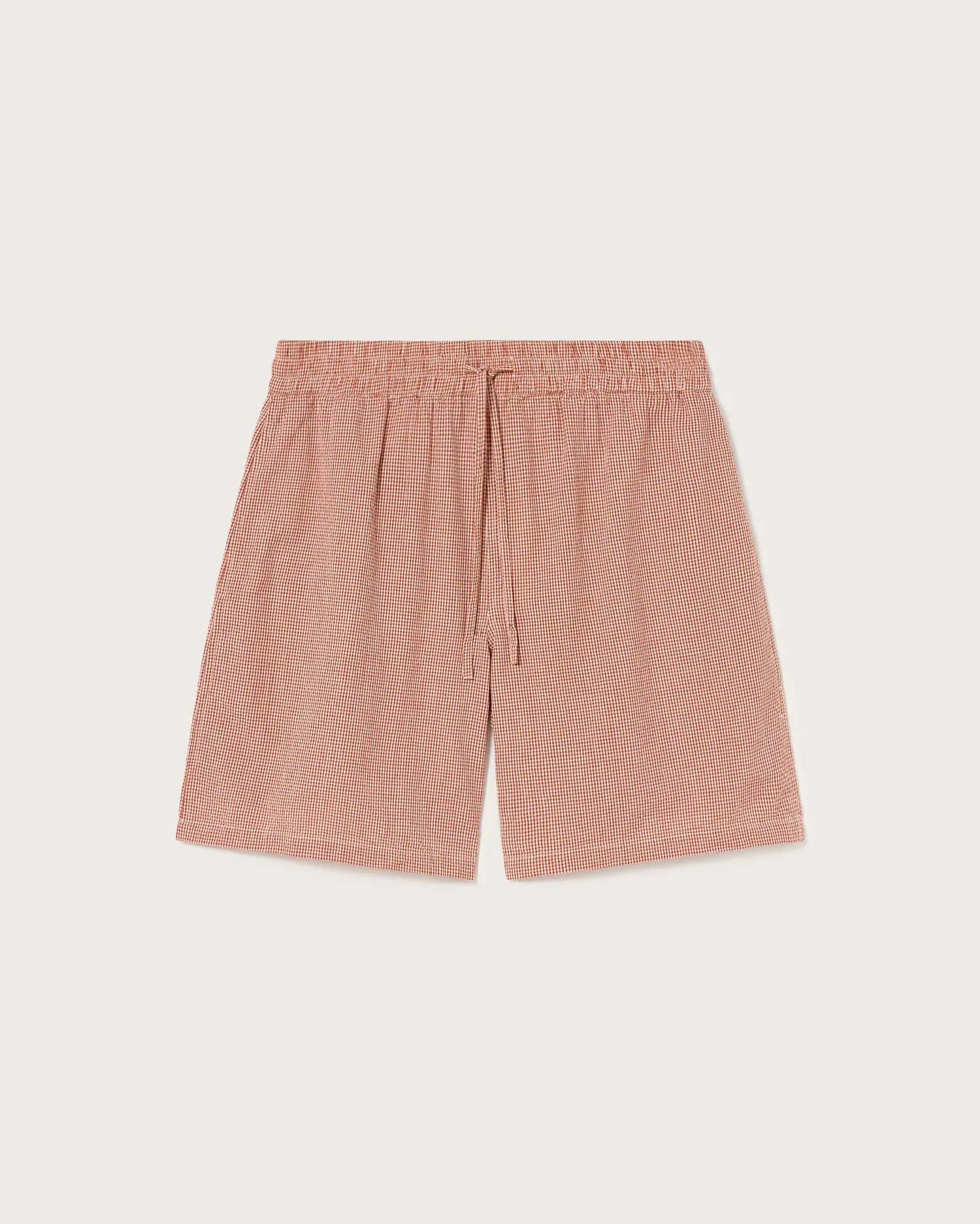 Bermuda seersucker vichy rojo Henry sold by Thinking Mu