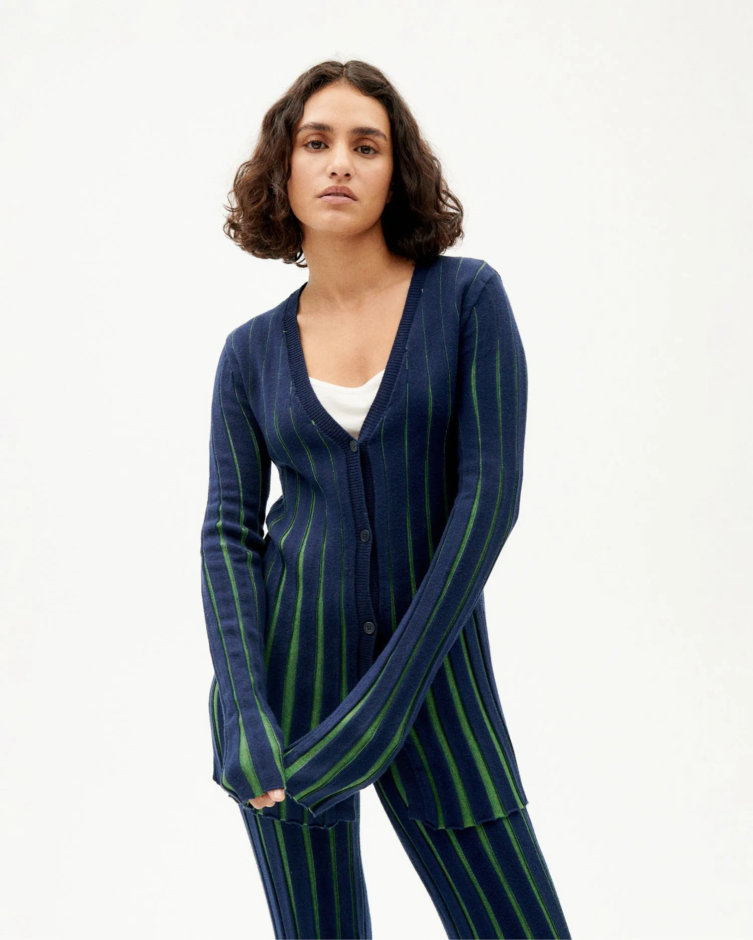 Cárdigan azul punto sold by Thinking Mu product image thumbnail 2