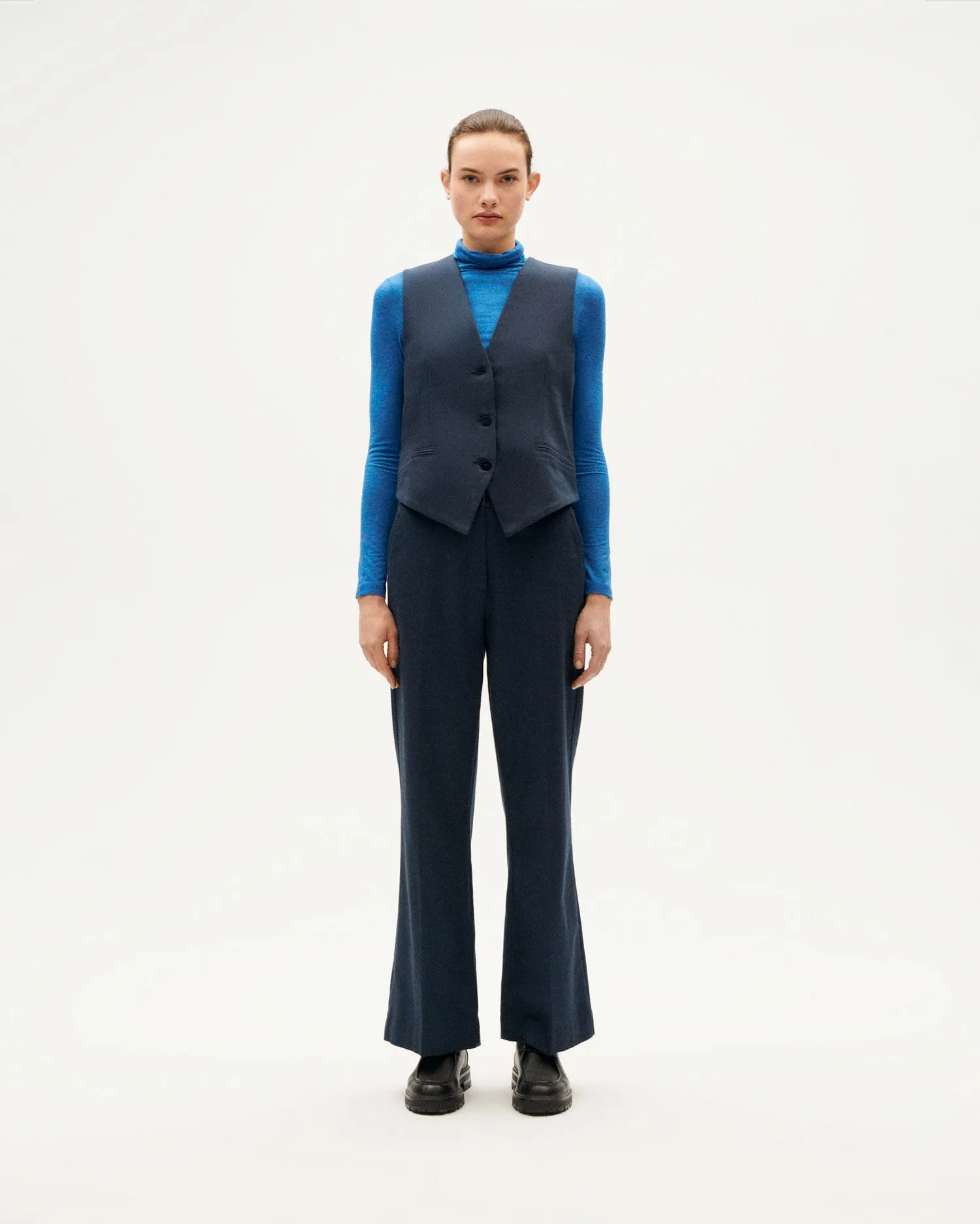 Chaleco azul oscuro Edith sold by Thinking Mu product image thumbnail 3