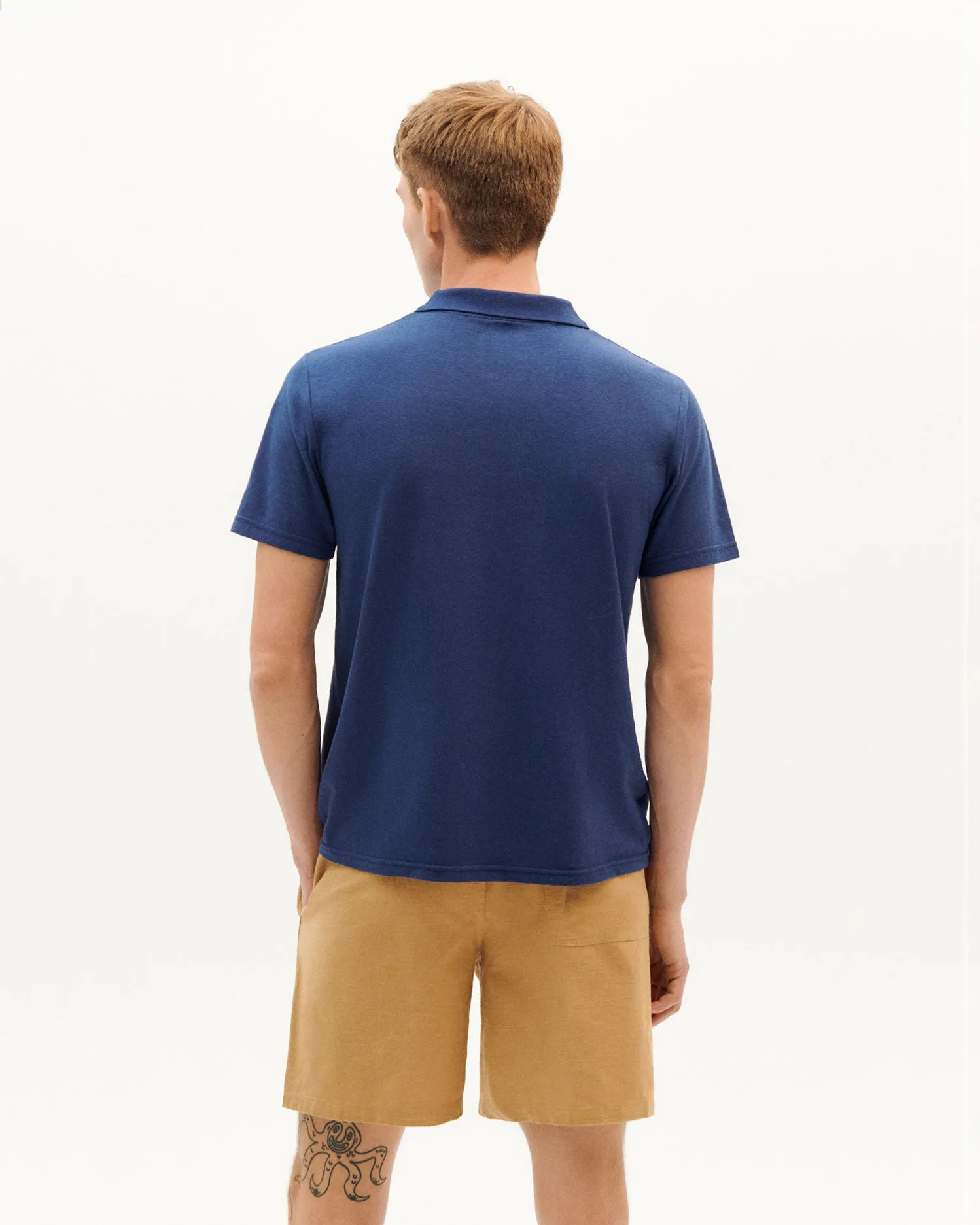 Polo navy Hemp sold by Thinking Mu product image thumbnail 5