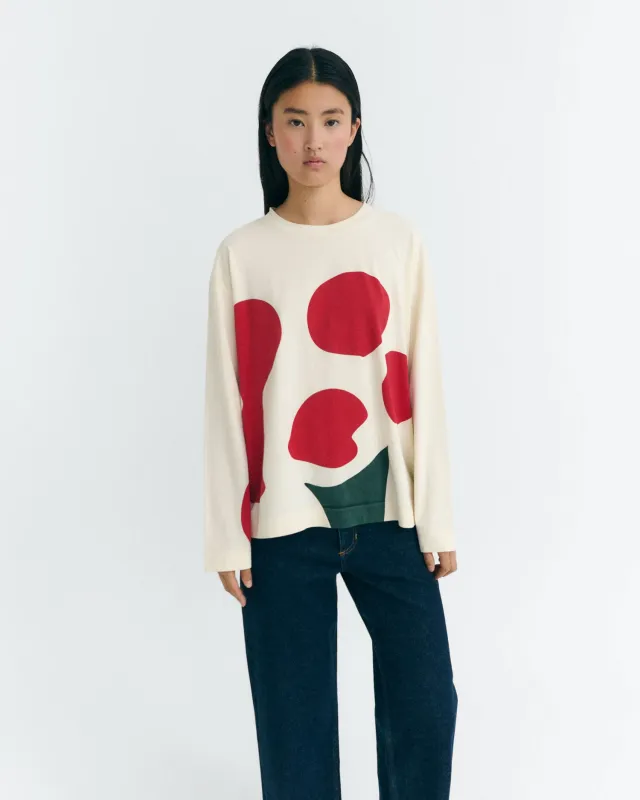 Camiseta blanca manga larga flower Emily sold by Thinking Mu