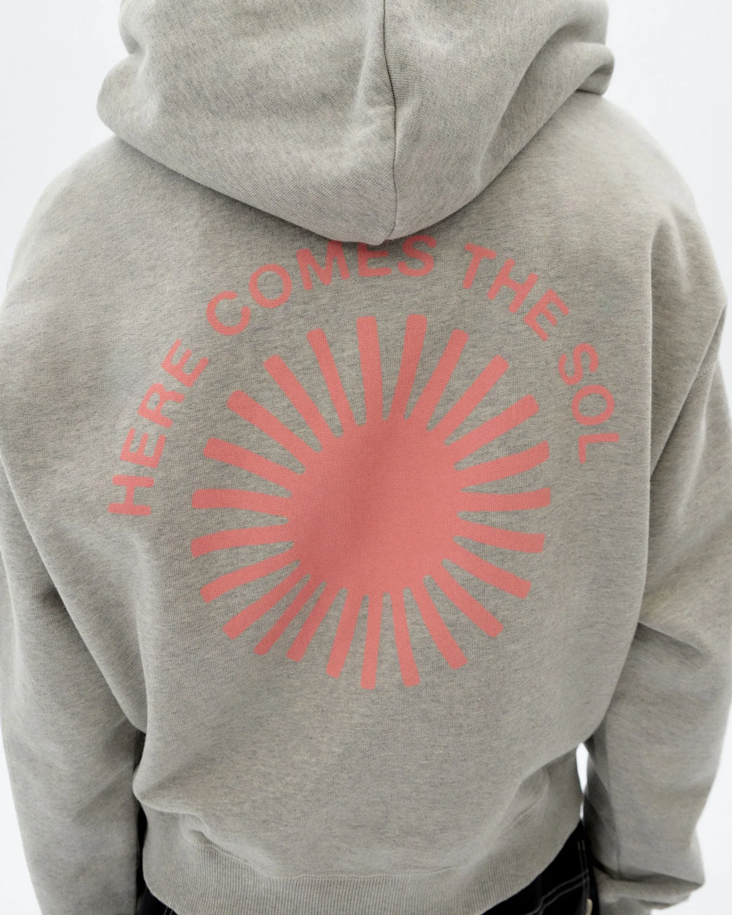 Hoodie gris retro sol rosa espalda Valeria sold by Thinking Mu product image thumbnail 2