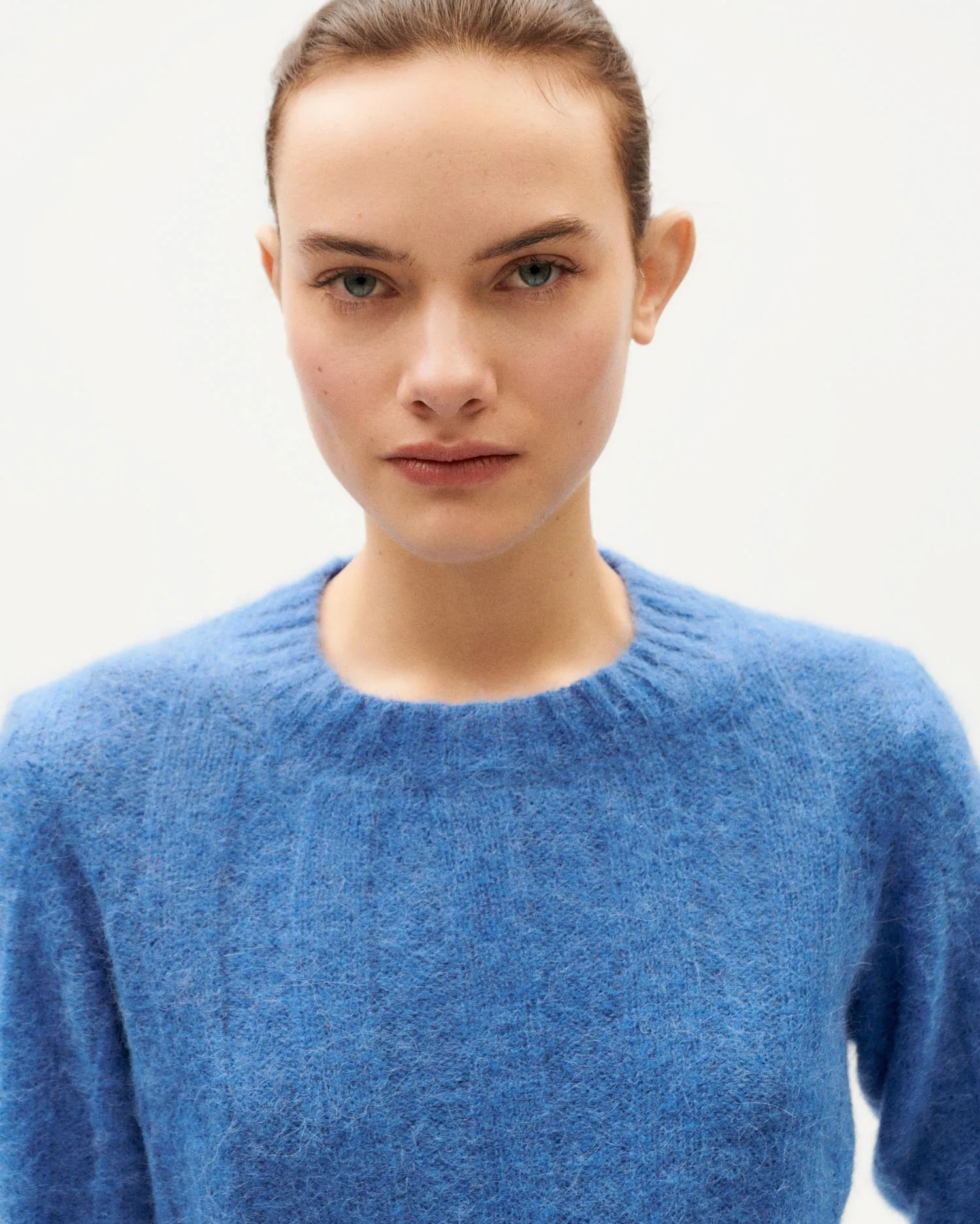 Jersey azul lana alpaca Layan sold by Thinking Mu product image thumbnail 3