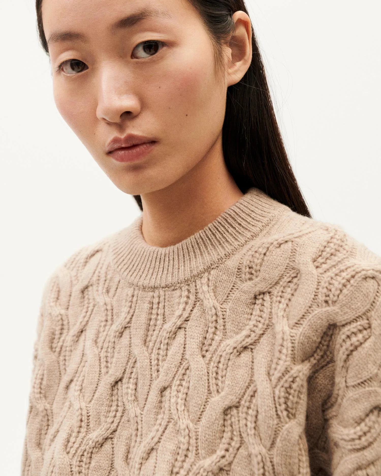 Jersey beige trenzado lana Carmen sold by Thinking Mu product image thumbnail 3