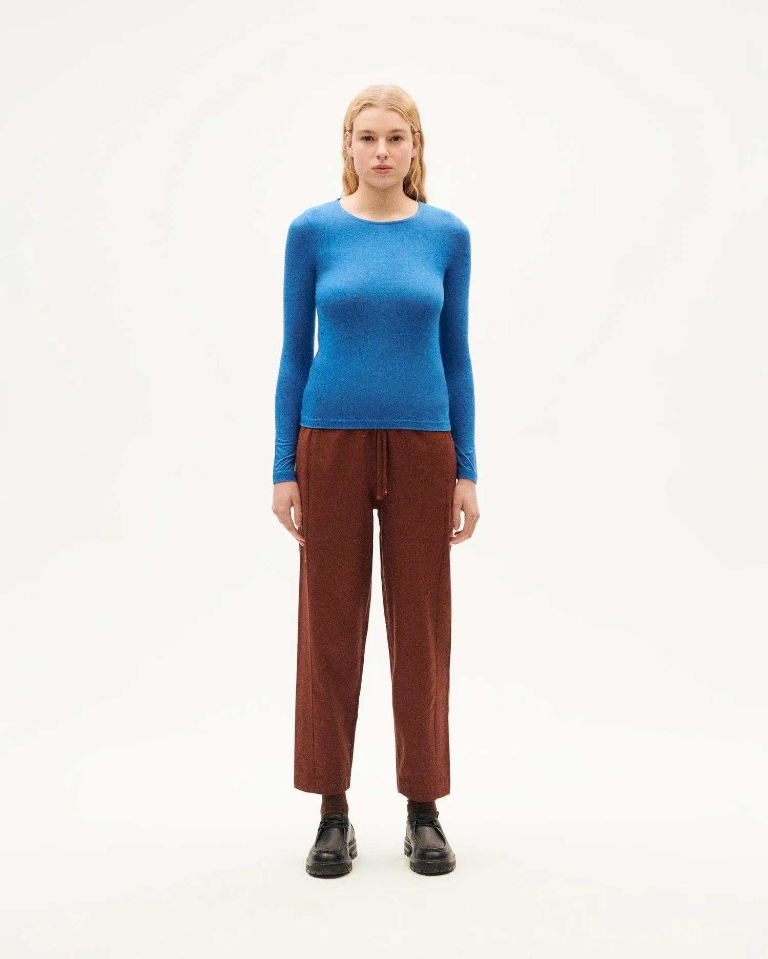 Top azul cashmere Brisa sold by Thinking Mu product image thumbnail 4