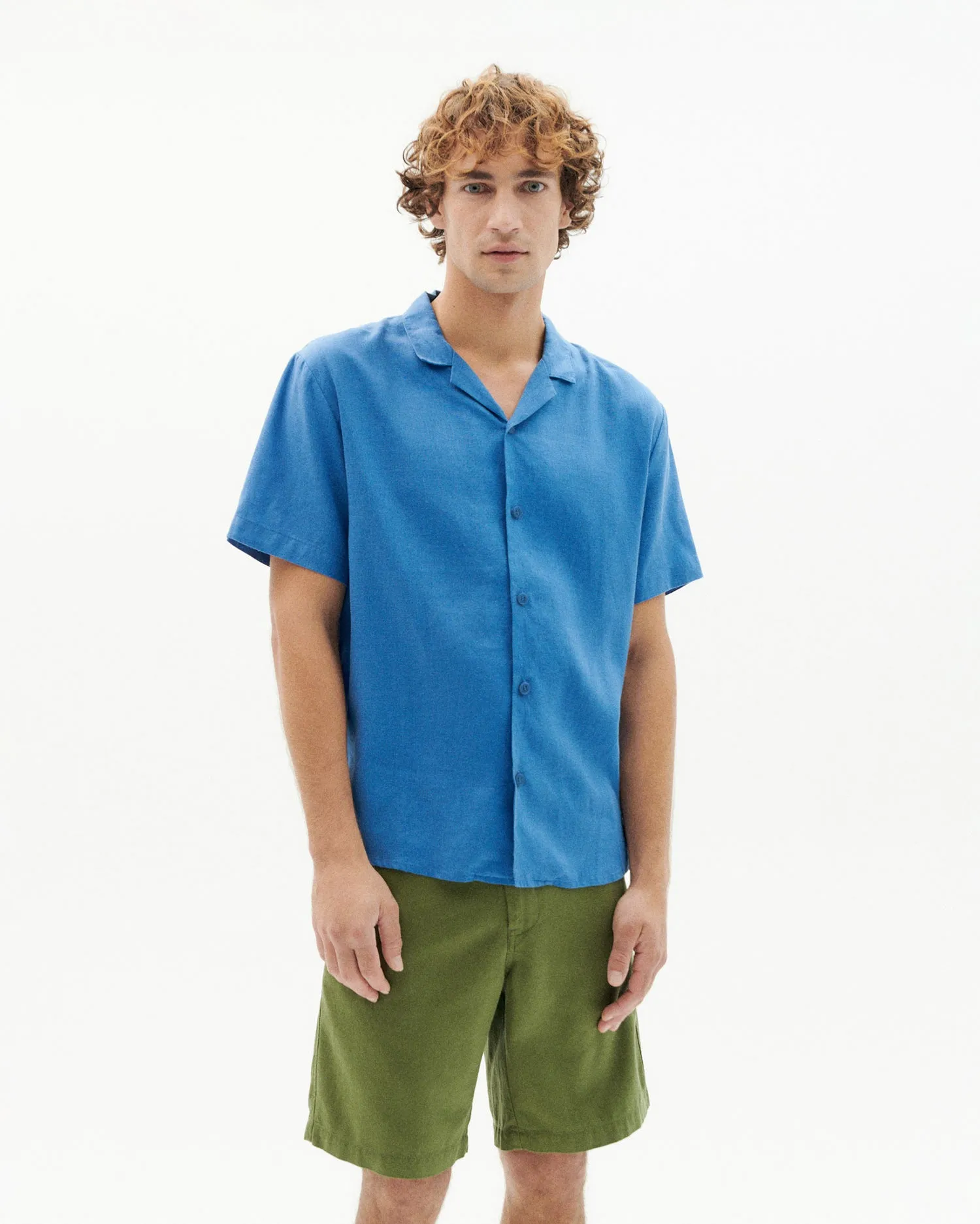 Camisa azul hemp Jules sold by Thinking Mu product image thumbnail 2
