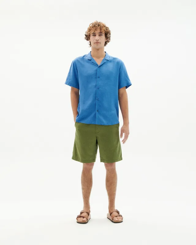 Camisa azul hemp Jules sold by Thinking Mu