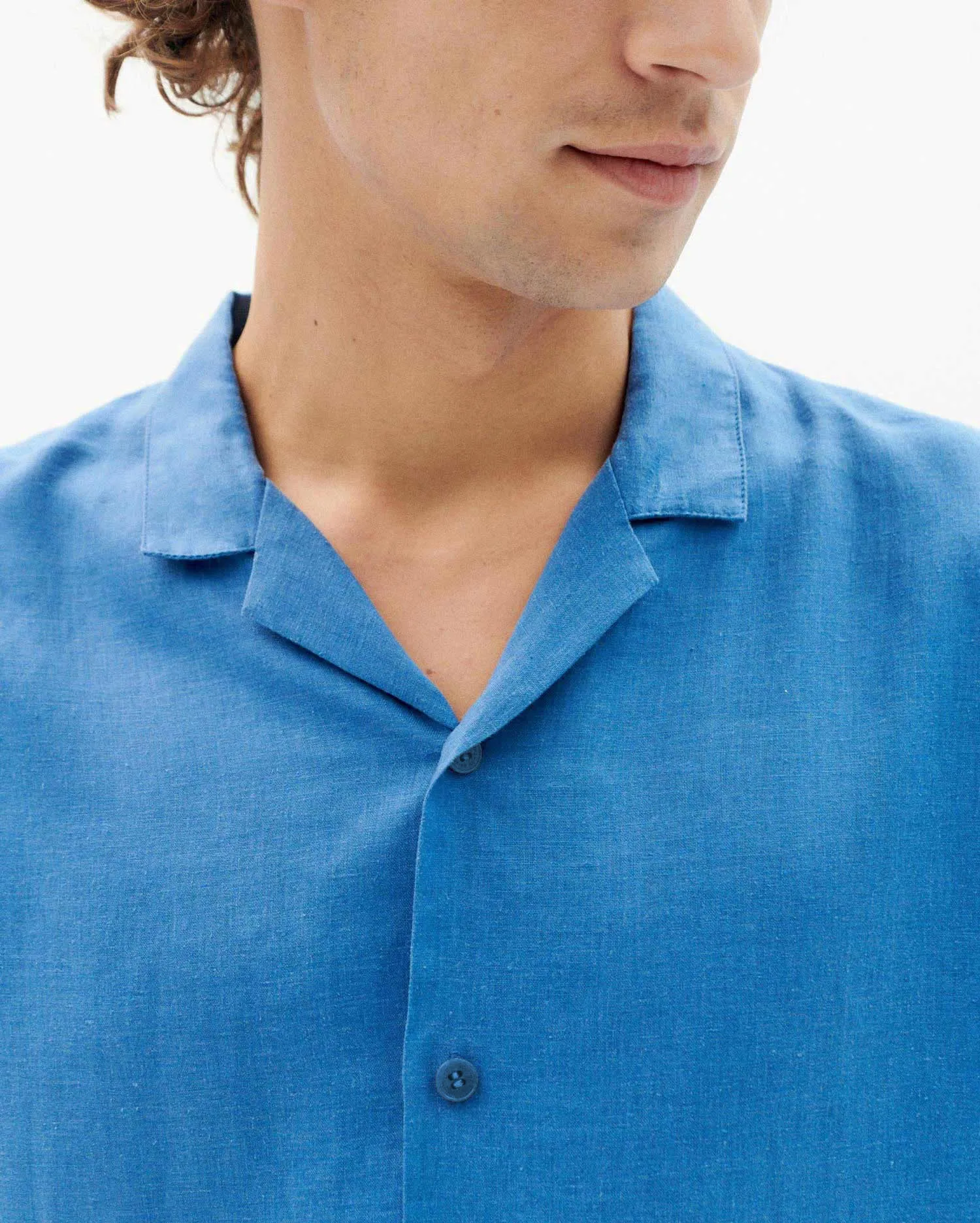 Camisa azul hemp Jules sold by Thinking Mu product image thumbnail 3