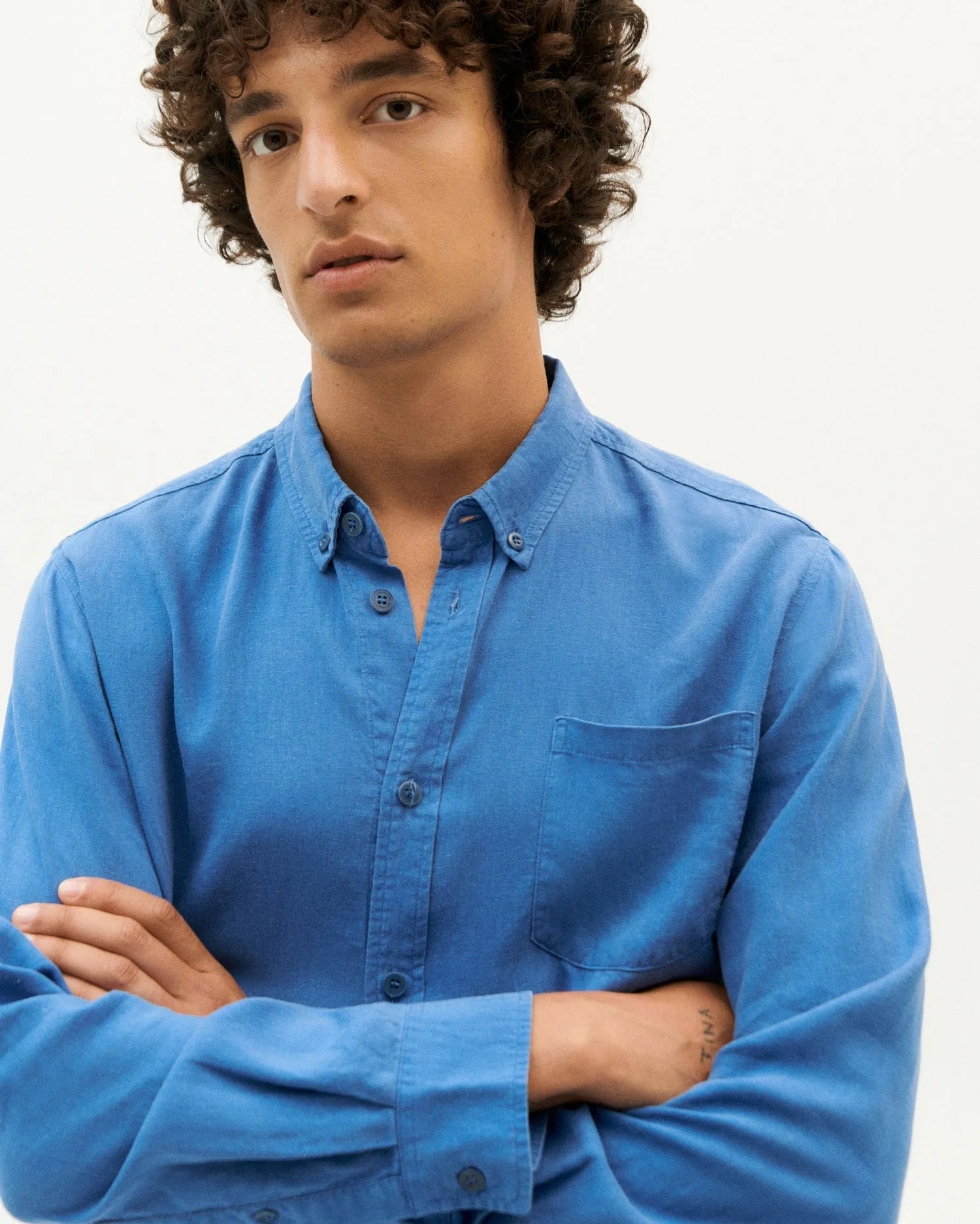 Camisa azul Hemp Ant sold by Thinking Mu product image thumbnail 3