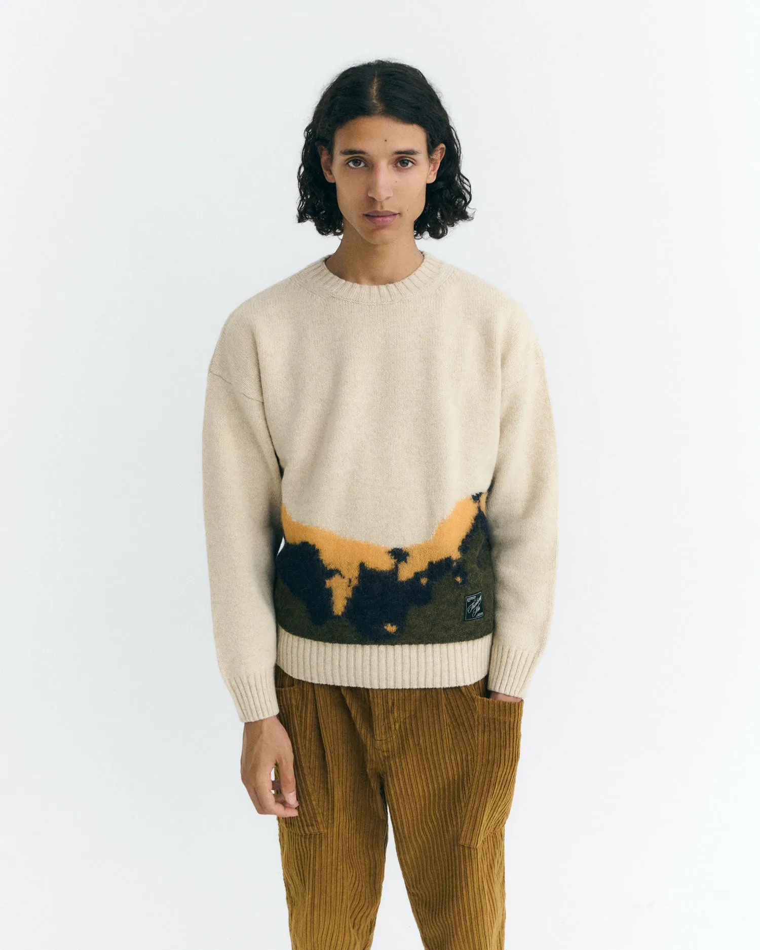 Jersey punto texturizado lana blanco Bolita sold by Thinking Mu