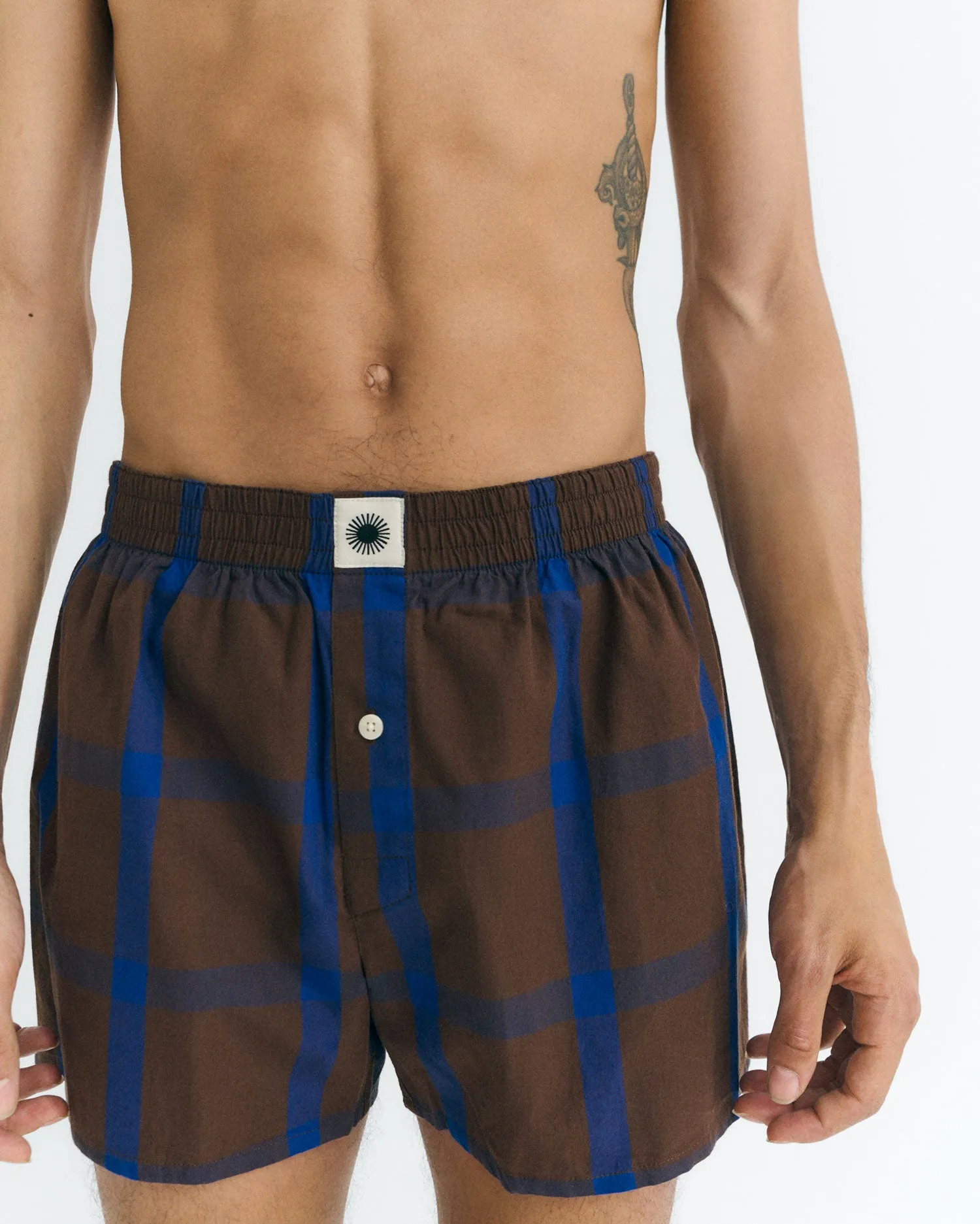 Boxers marrones cuadros azules sold by Thinking Mu product image thumbnail 4