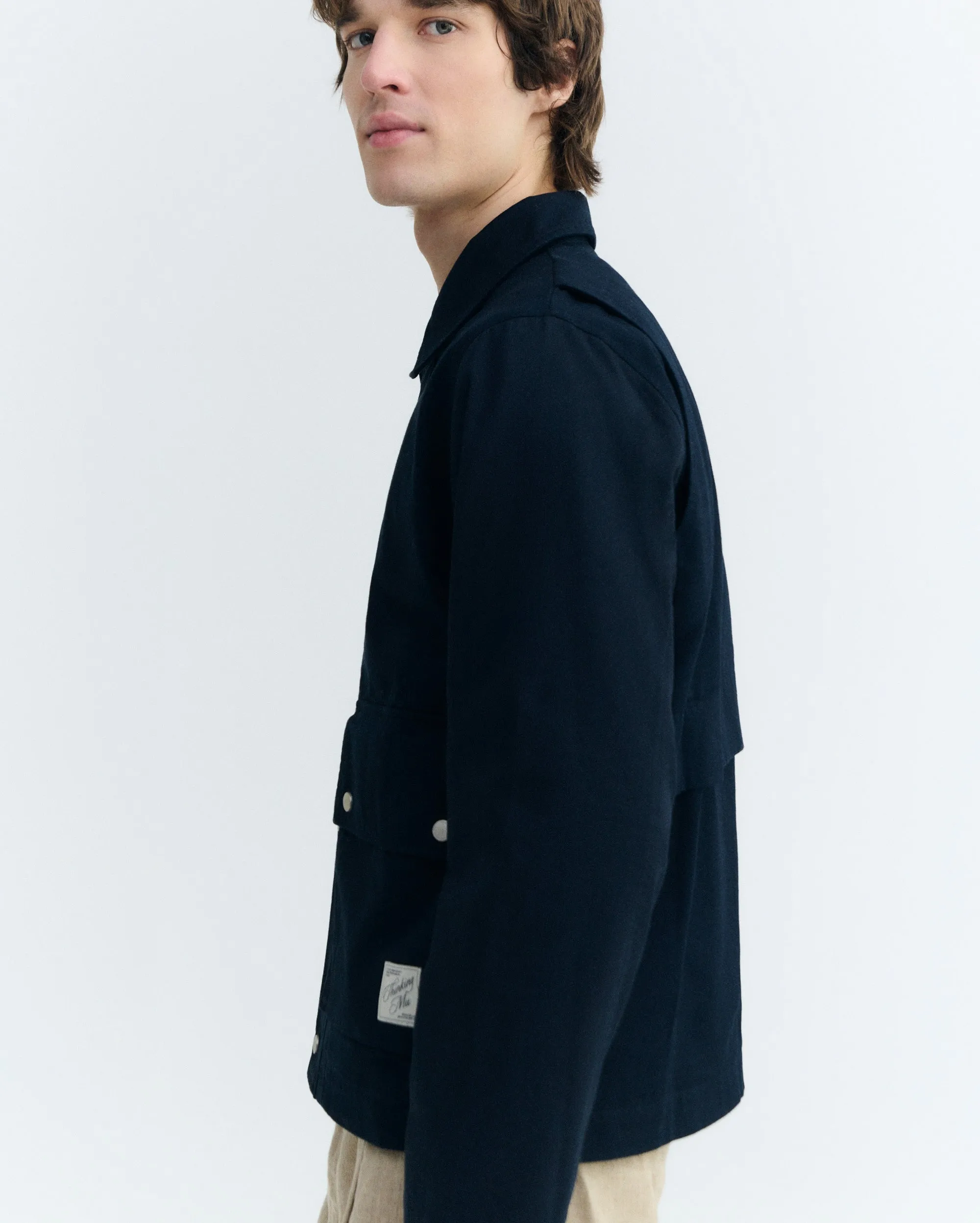 Chaqueta boxy navy Callum sold by Thinking Mu product image thumbnail 5