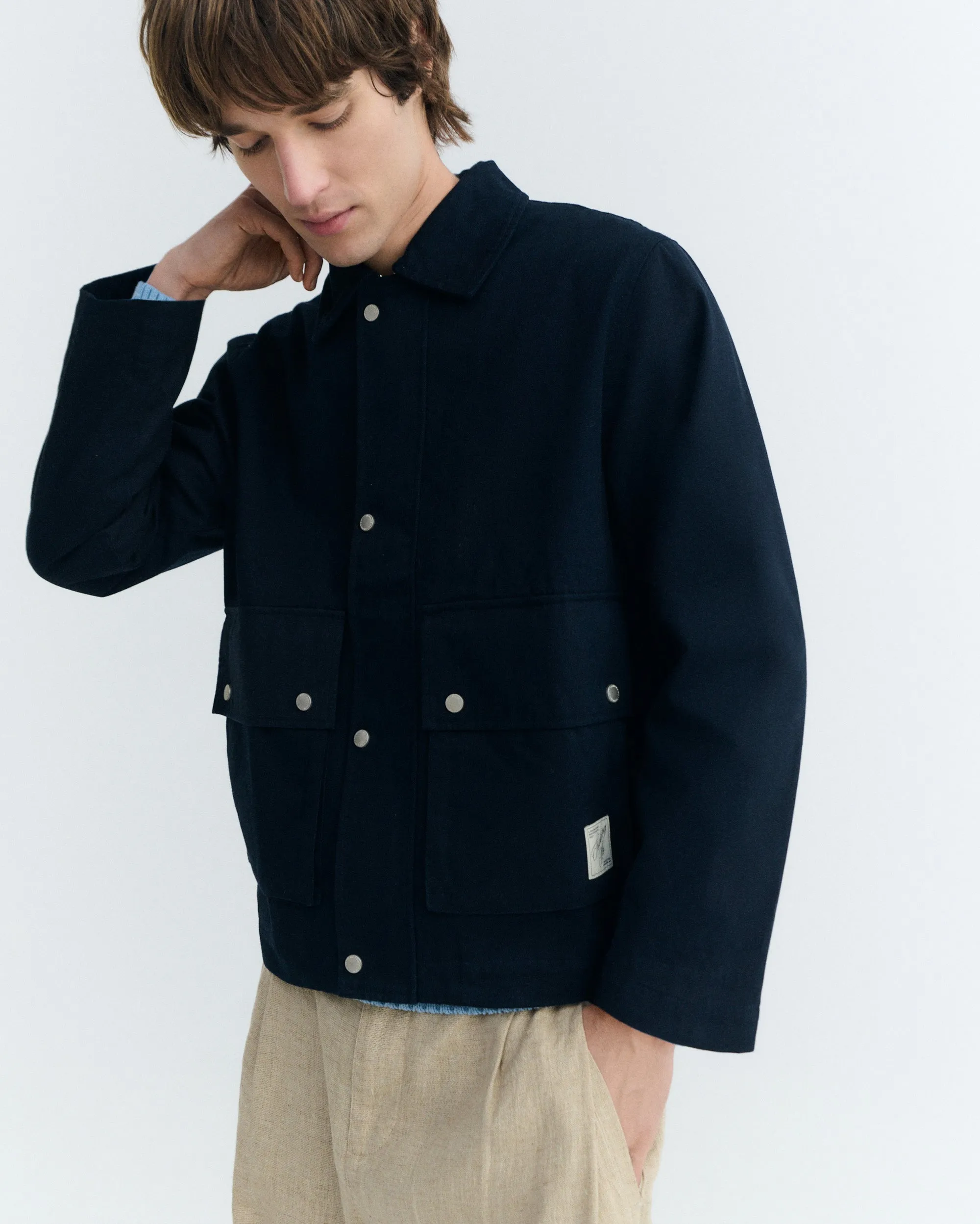 Chaqueta boxy navy Callum sold by Thinking Mu product image thumbnail 3