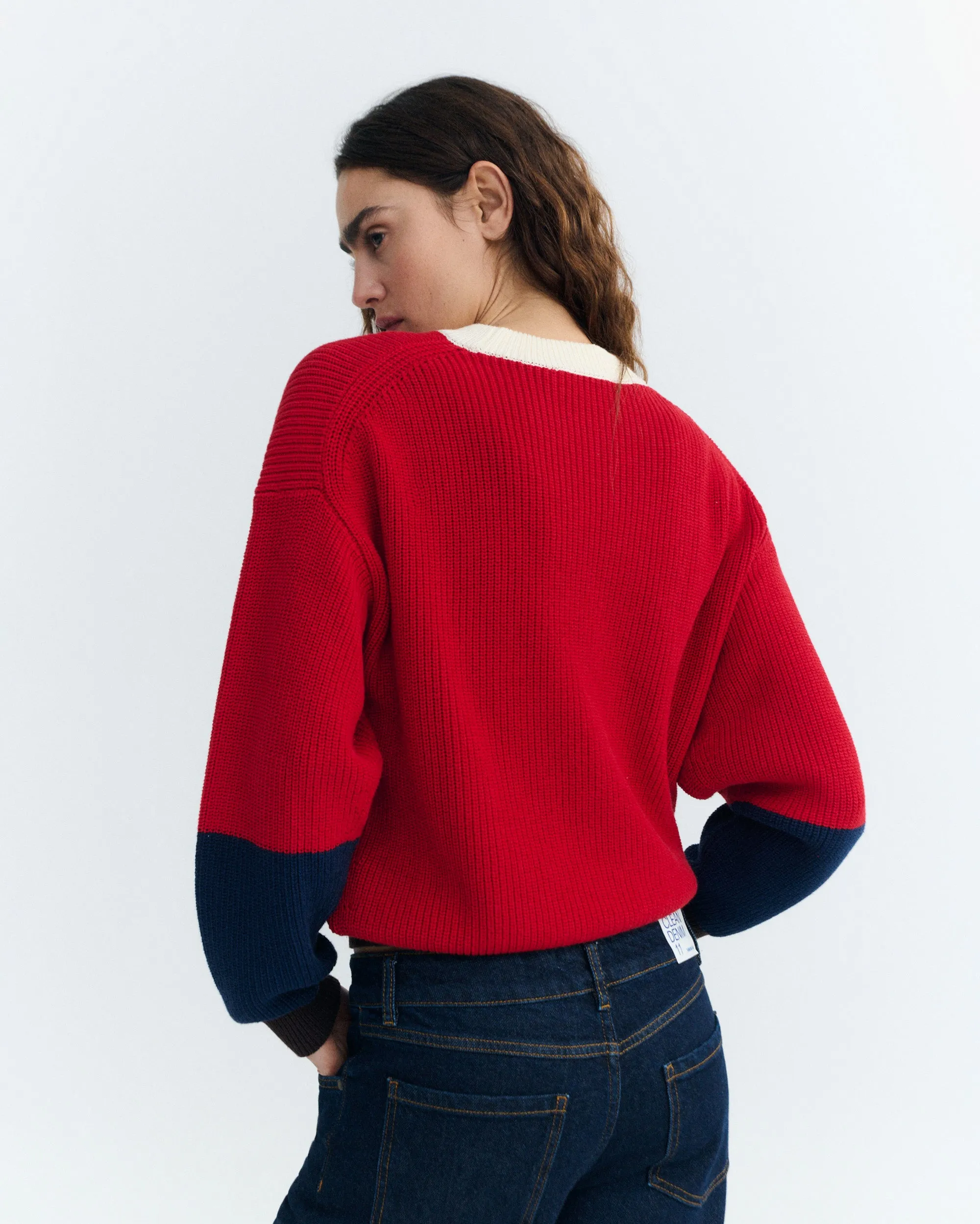 Jersey rojo algodón orgánico Carmen sold by Thinking Mu product image thumbnail 2