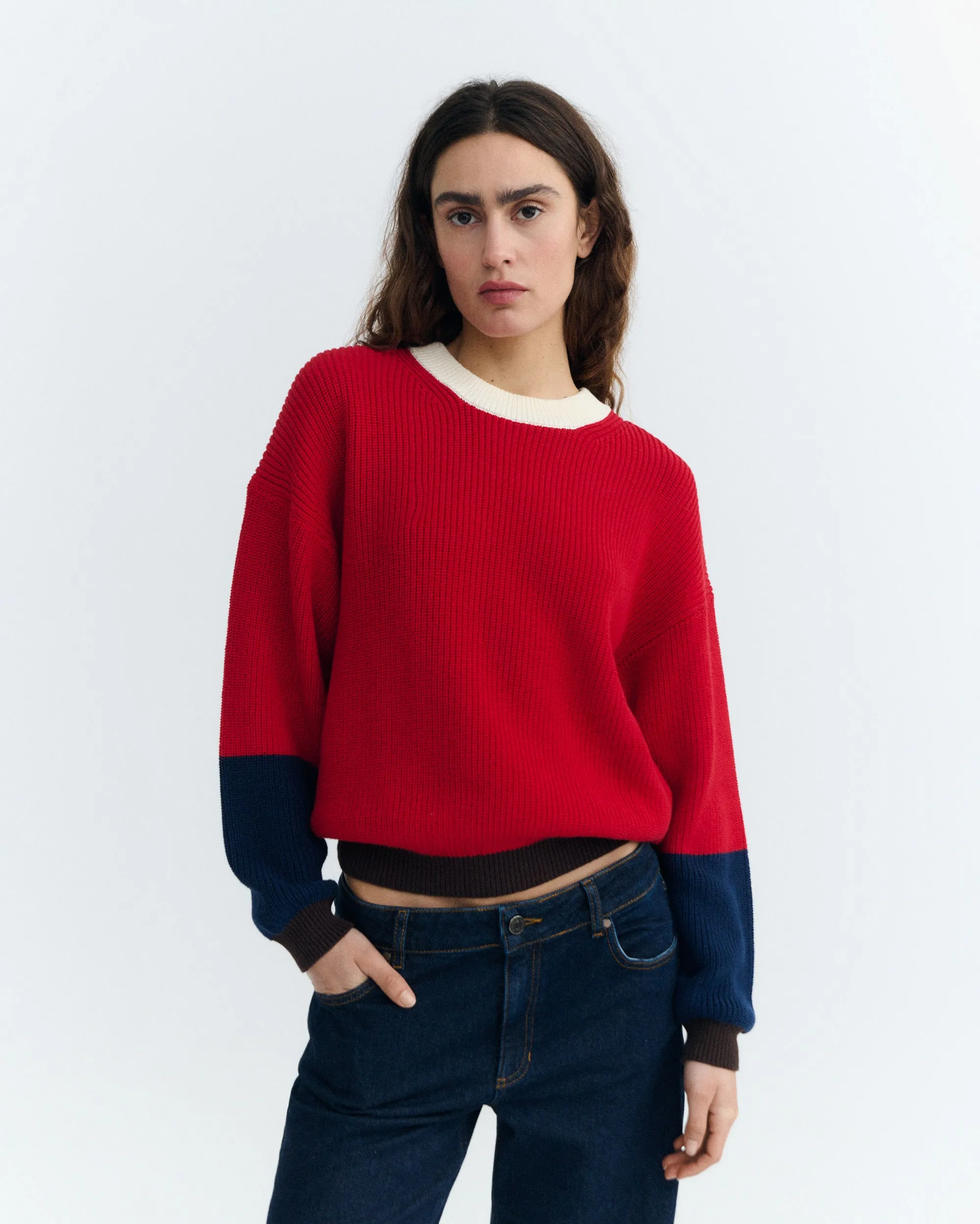 Jersey rojo algodón orgánico Carmen sold by Thinking Mu product image thumbnail 3