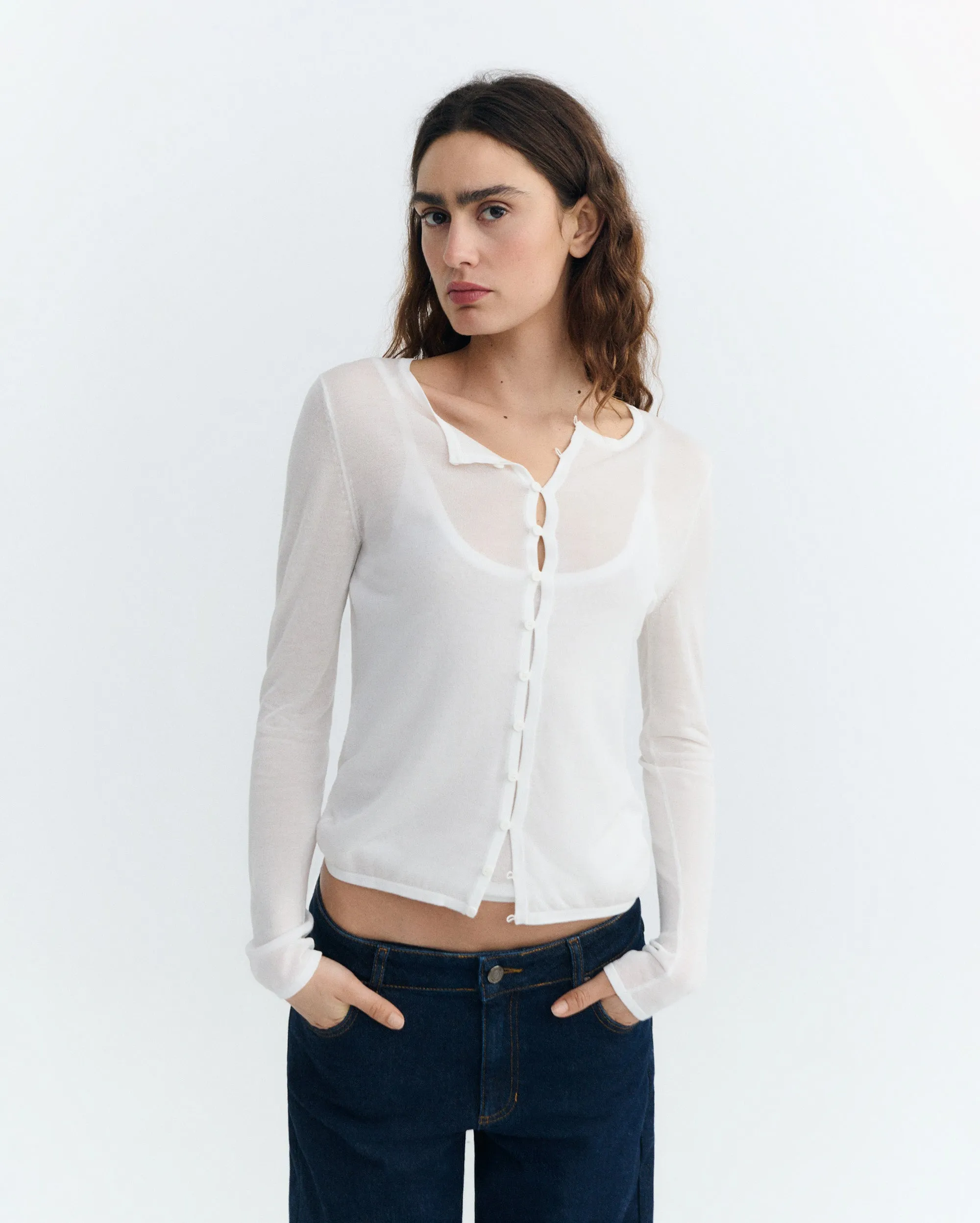 Cardigan punto crudo transparente Manon sold by Thinking Mu product image thumbnail 2