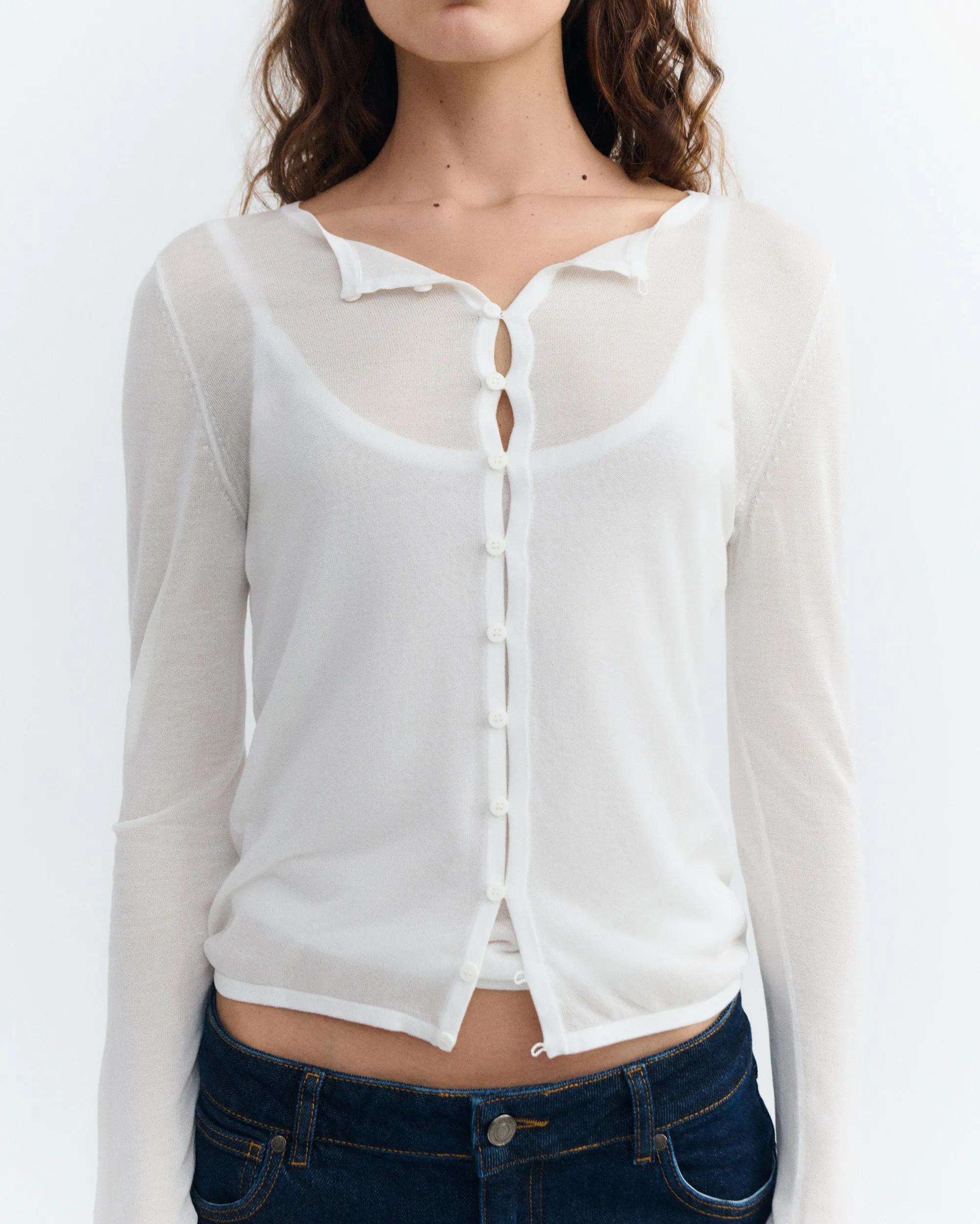 Cardigan punto crudo transparente Manon sold by Thinking Mu product image thumbnail 3
