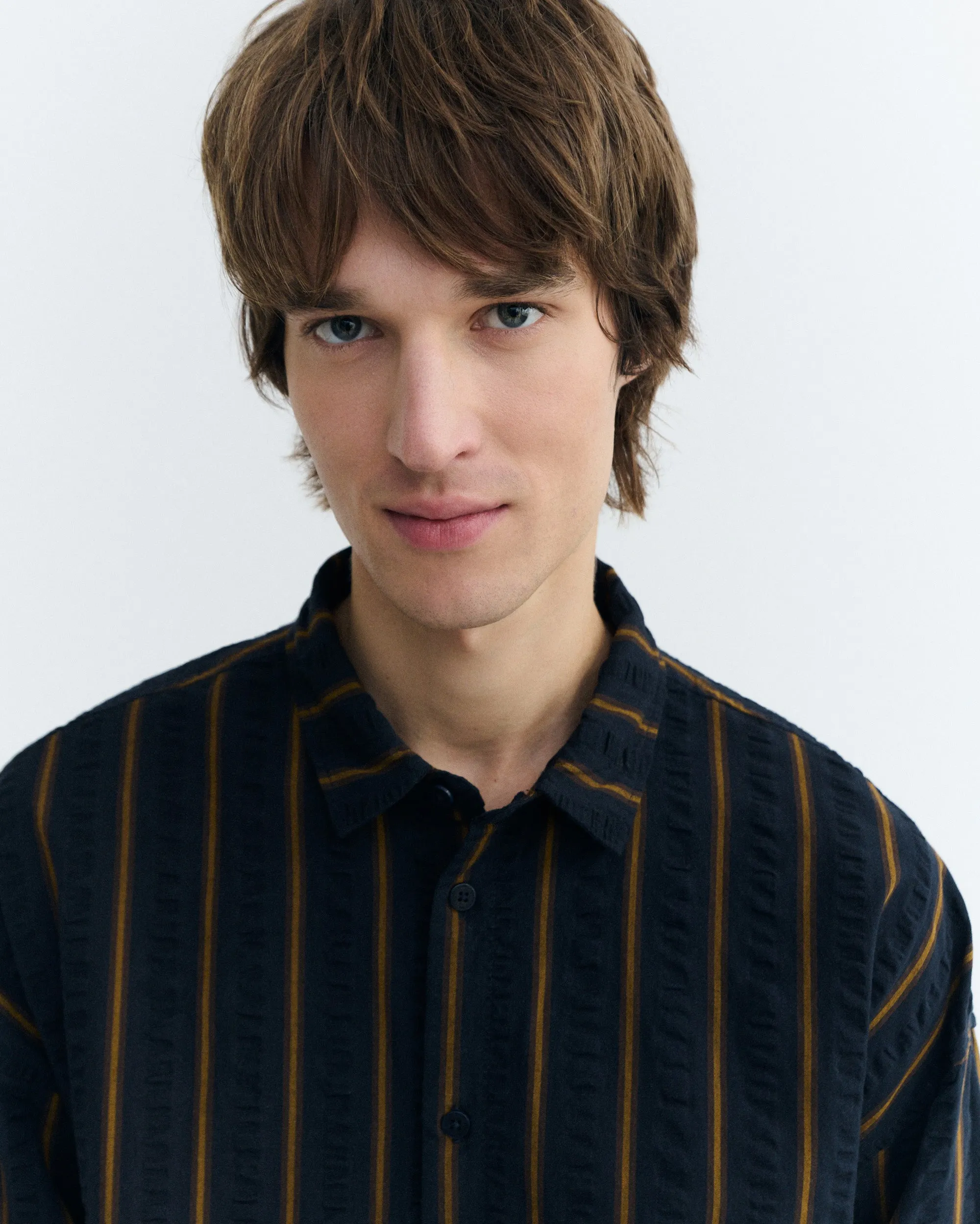 Camisa oversize seersucker rayas Haru sold by Thinking Mu product image thumbnail 4