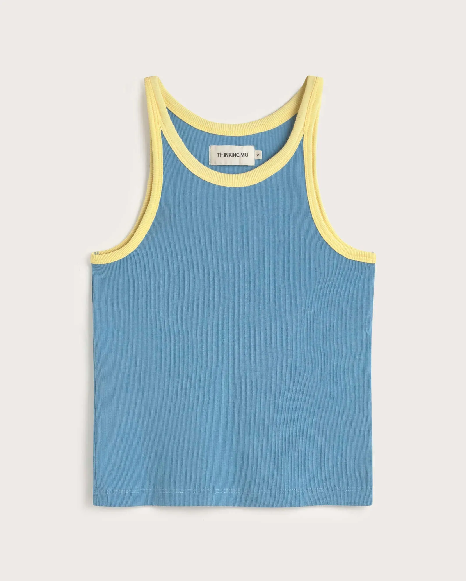 Top halter azul contraste amarillo Harriet sold by Thinking Mu product image thumbnail 5