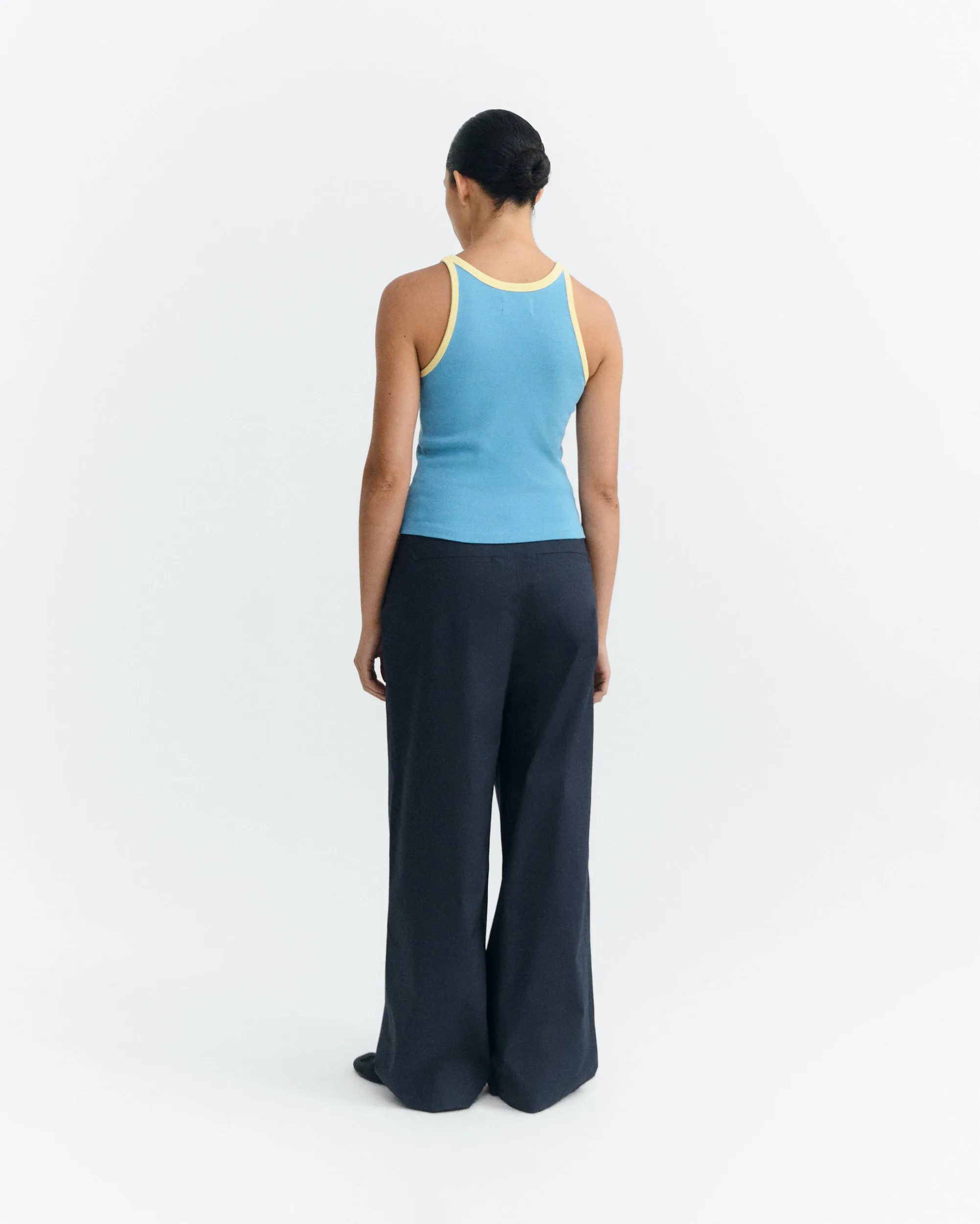 Top halter azul contraste amarillo Harriet sold by Thinking Mu product image thumbnail 4