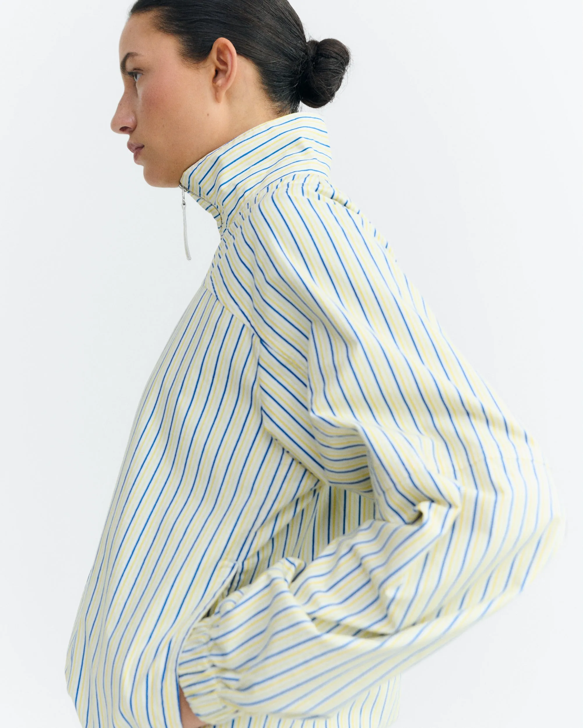 Chaqueta bomber rayas amarillas y azul Monica sold by Thinking Mu product image thumbnail 2