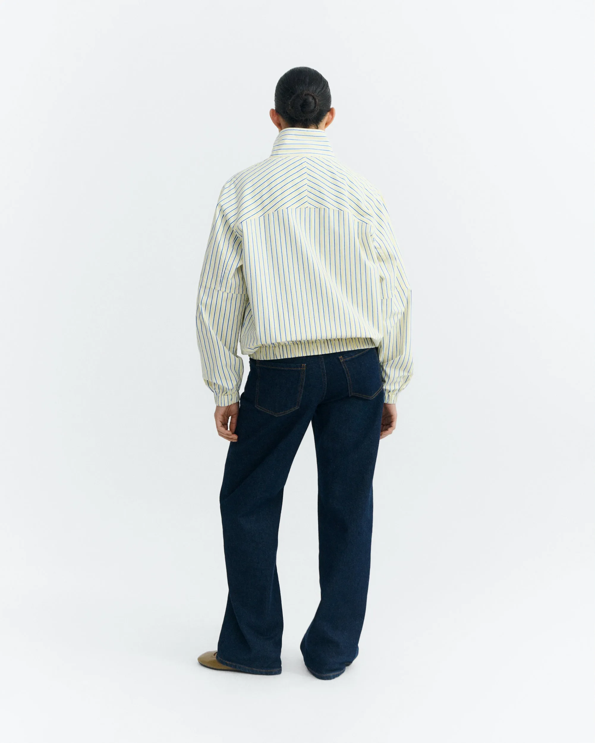 Chaqueta bomber rayas amarillas y azul Monica sold by Thinking Mu product image thumbnail 4