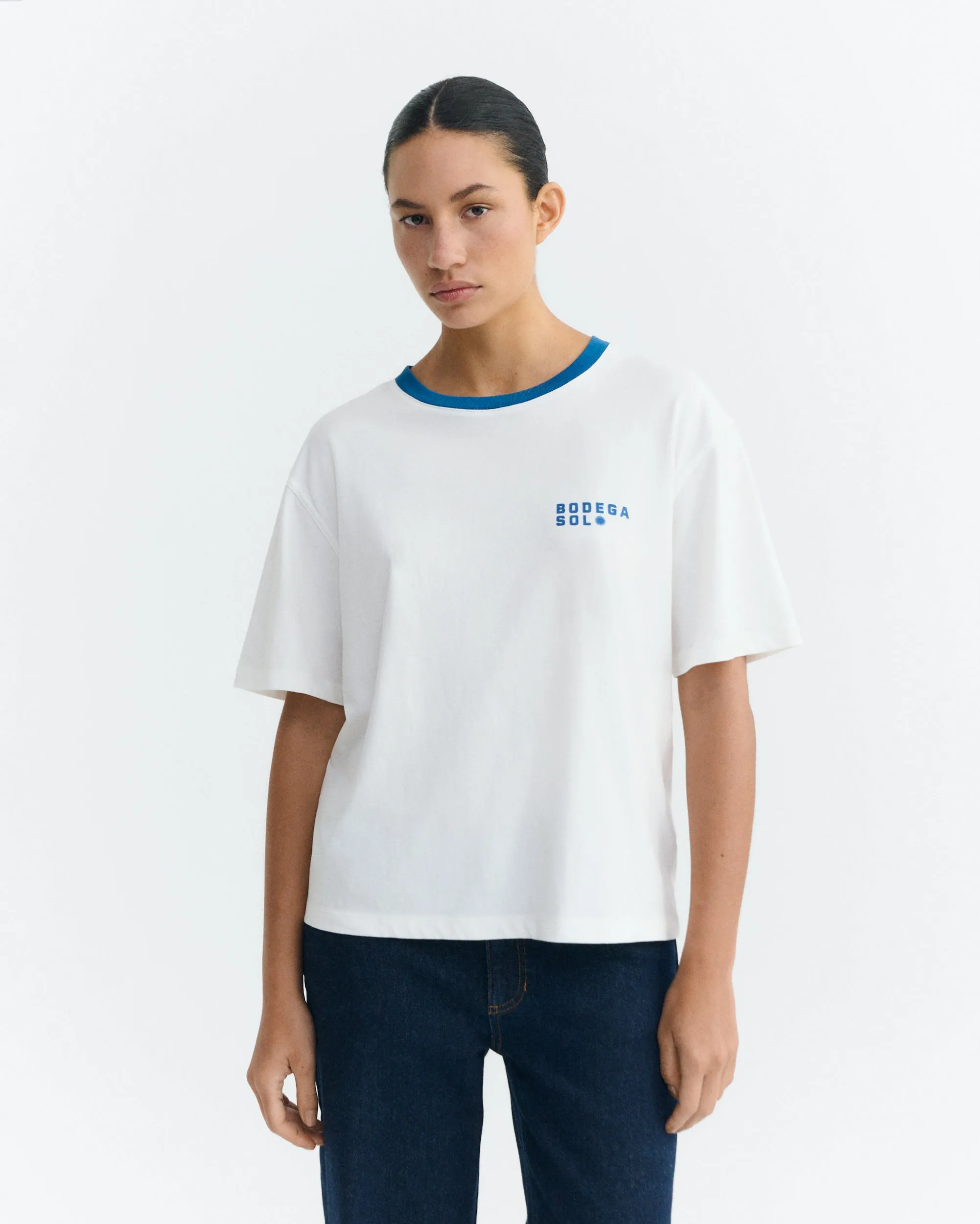 Camiseta contraste azul bodega sol Lucia sold by Thinking Mu product image thumbnail 2