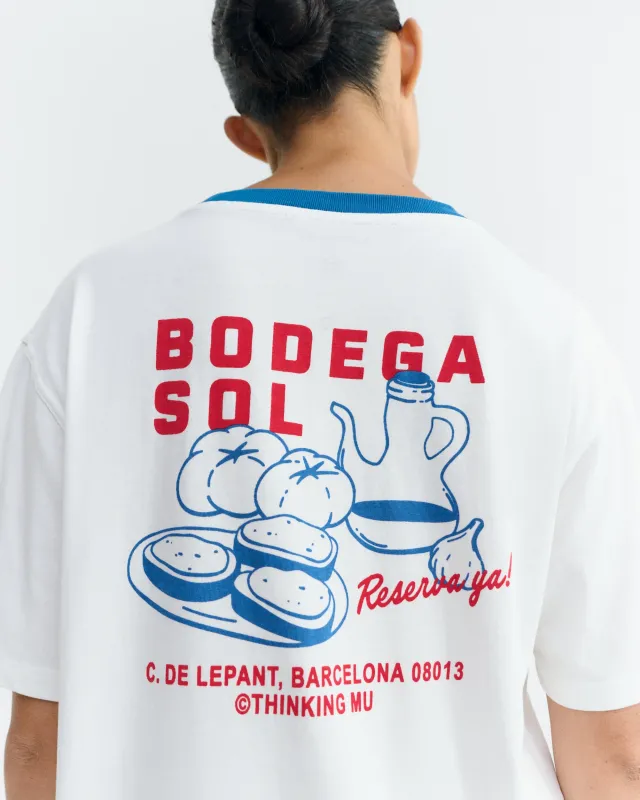 Camiseta contraste azul bodega sol Lucia made by Thinking Mu