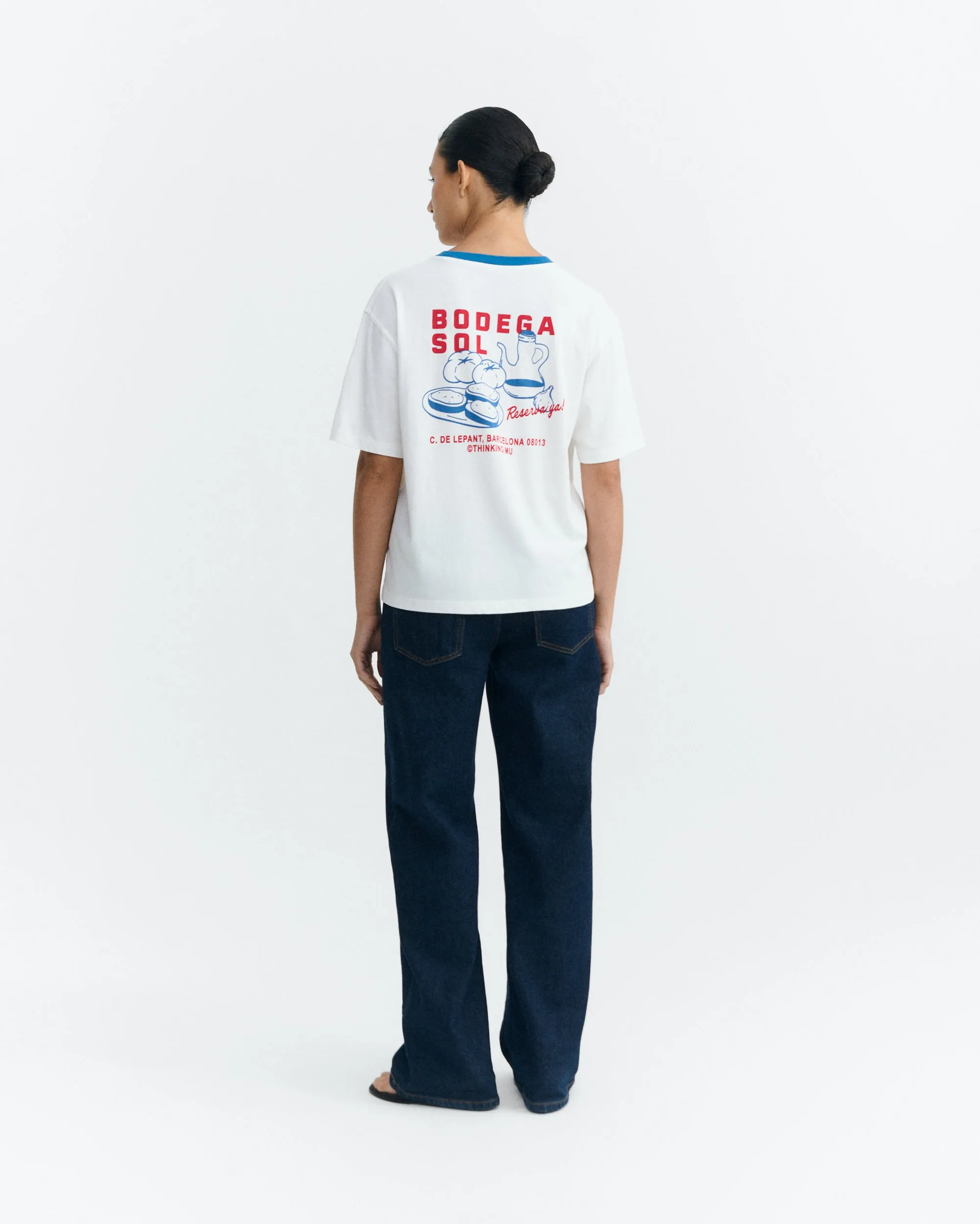 Camiseta contraste azul bodega sol Lucia sold by Thinking Mu product image thumbnail 3