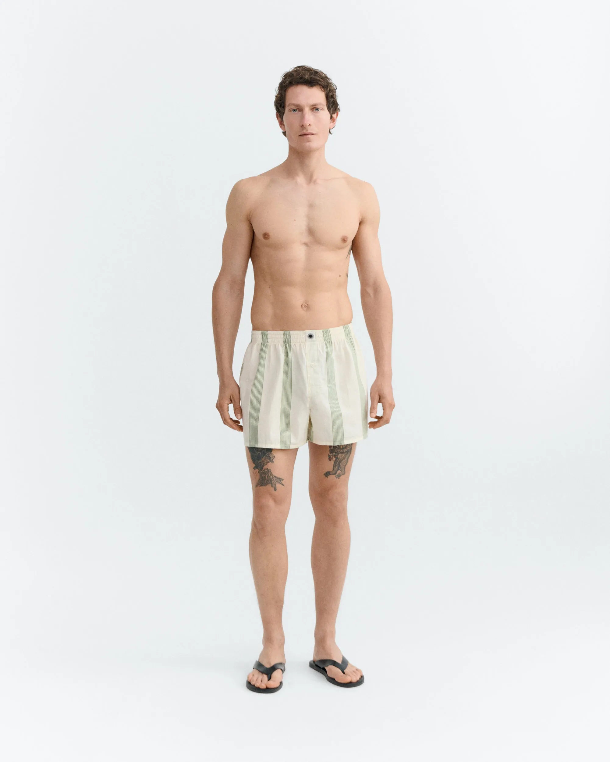 Boxer popelin rayas verde sold by Thinking Mu product image thumbnail 3