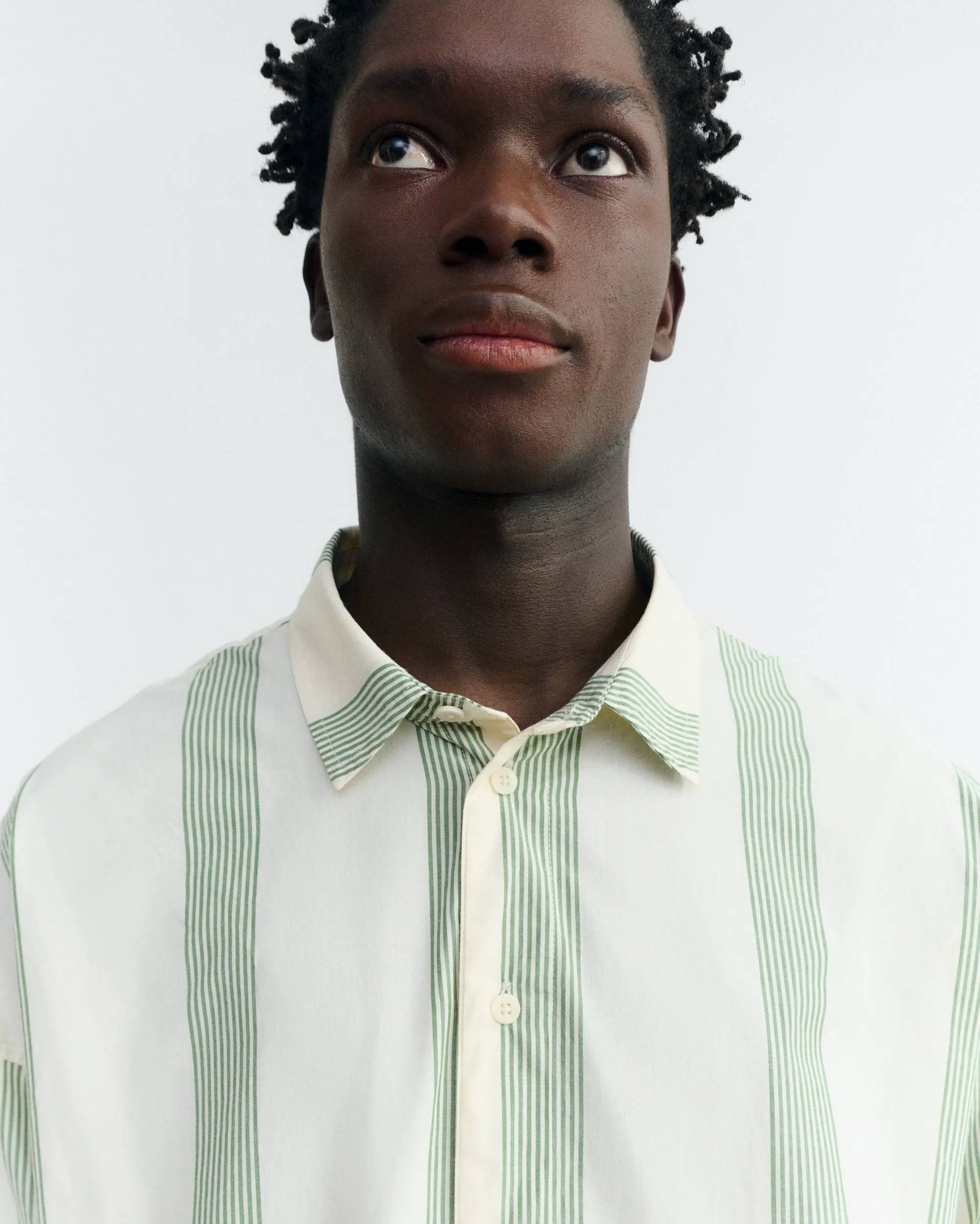 Camisa popelin rayas verde Jim sold by Thinking Mu product image thumbnail 3