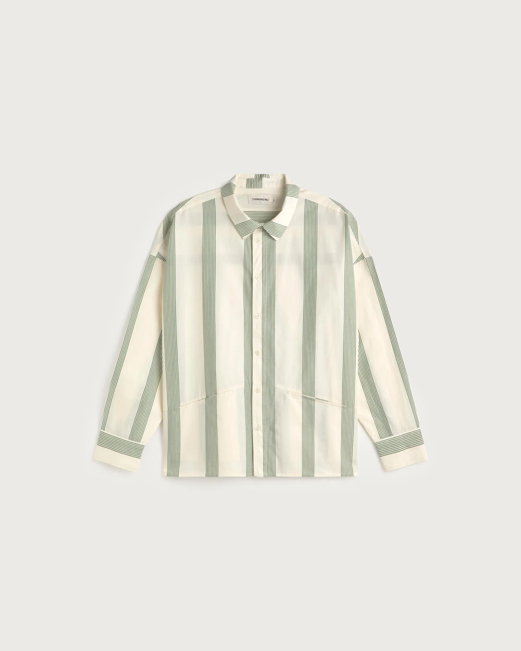 Camisa popelin rayas verde Jim sold by Thinking Mu product image thumbnail 5