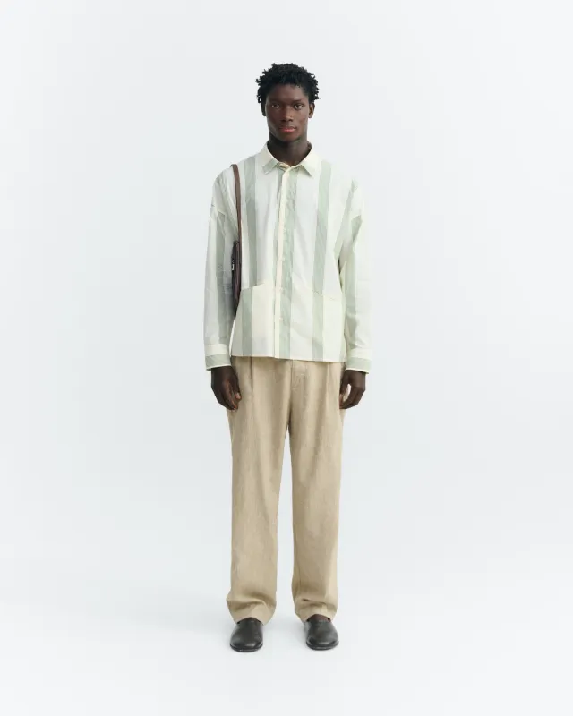 Camisa popelin rayas verde Jim sold by Thinking Mu