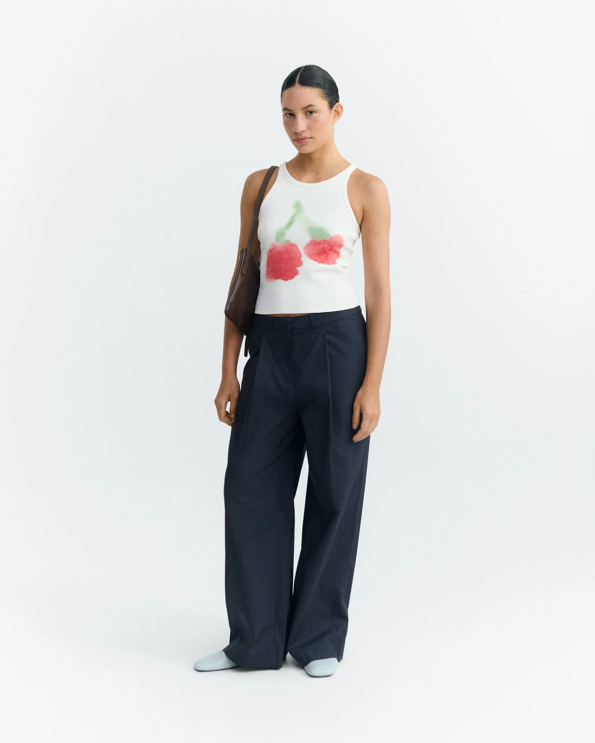 Top halter blurry cherry Harriet sold by Thinking Mu