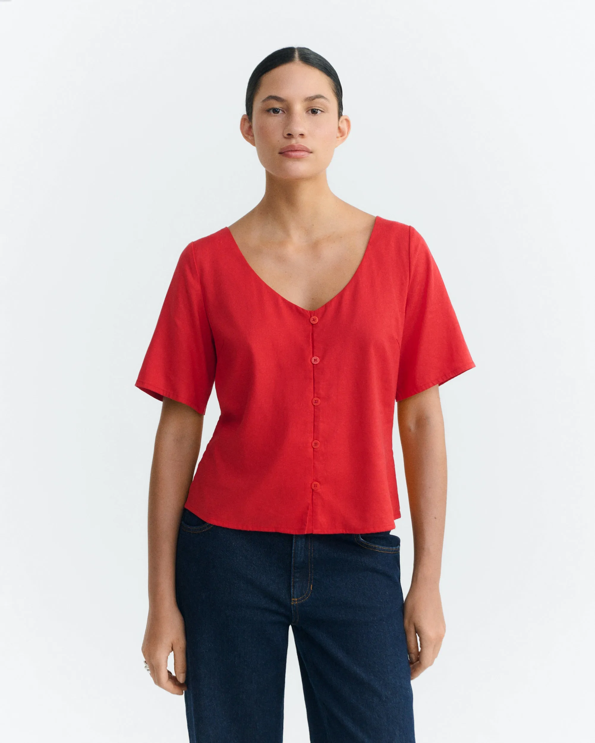 Blusa roja hemp Leia sold by Thinking Mu product image thumbnail 2