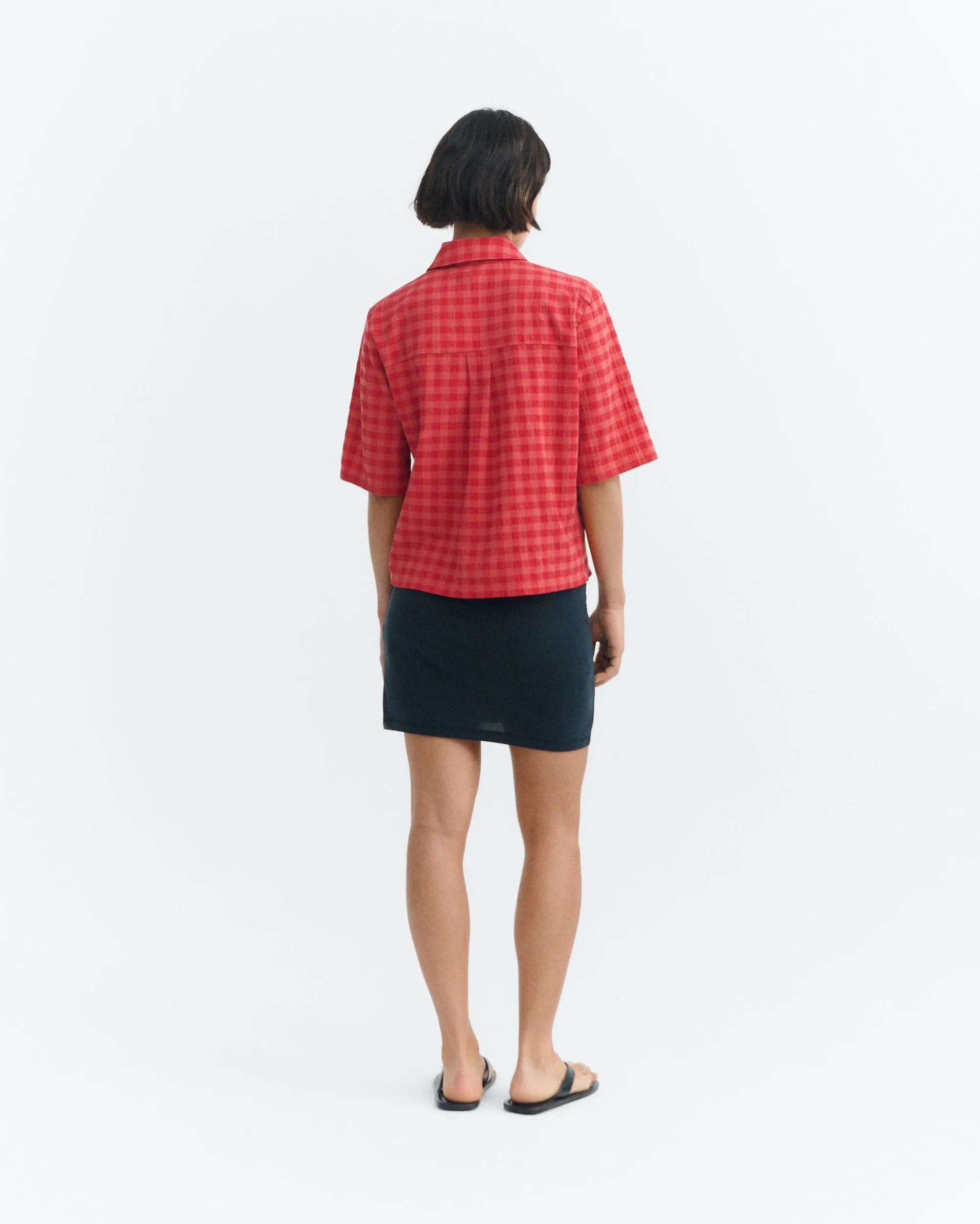 Blusa seersucker roja Ane sold by Thinking Mu product image thumbnail 4