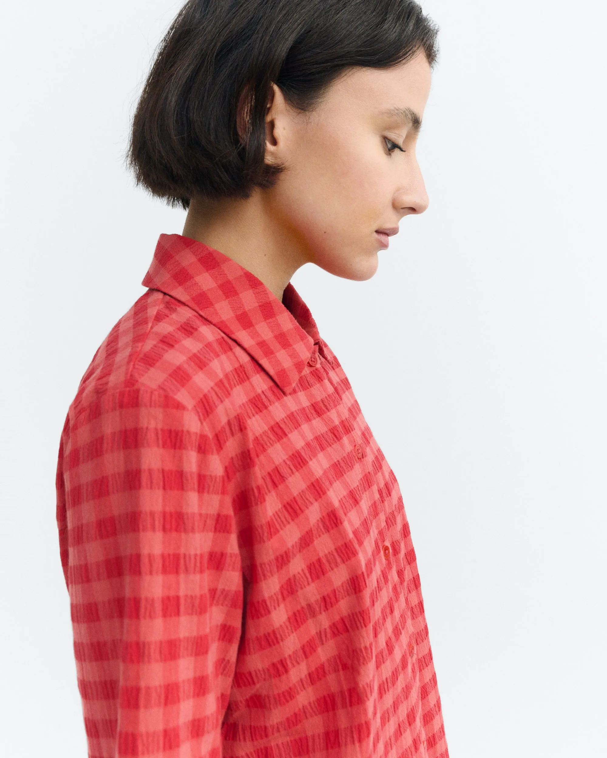 Blusa seersucker roja Ane sold by Thinking Mu product image thumbnail 3