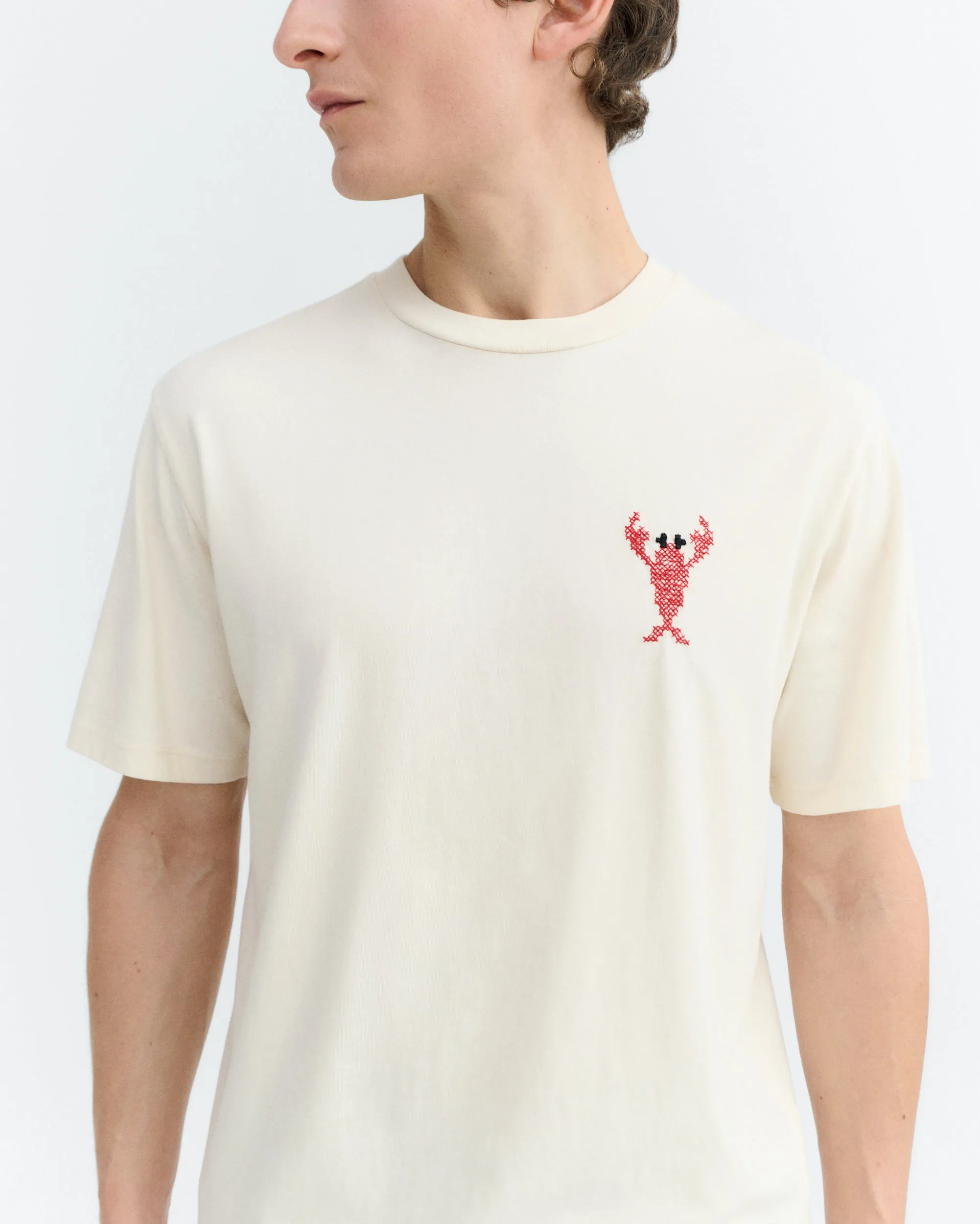 Camiseta bordada lobster Zach sold by Thinking Mu product image thumbnail 3